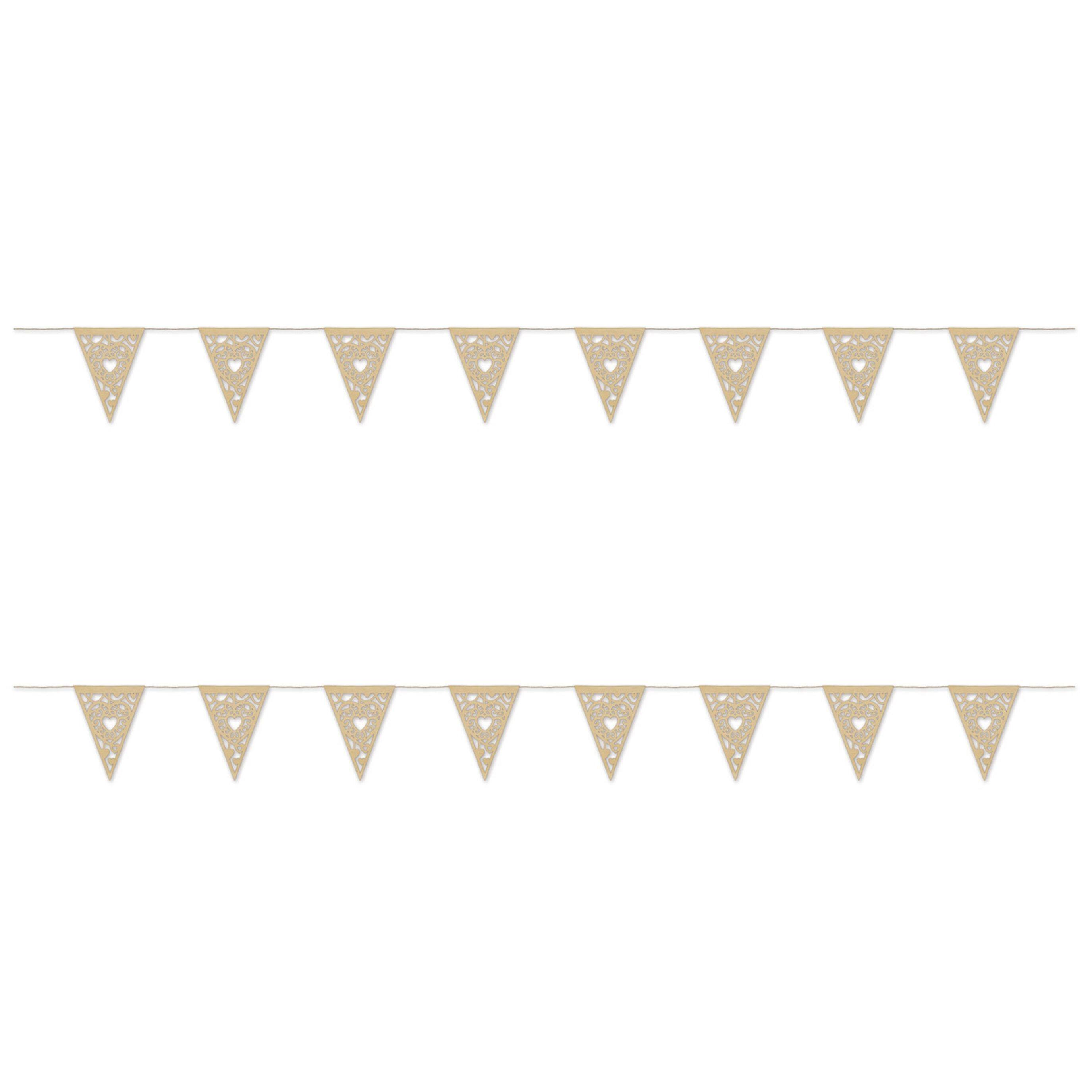Beistle 12Ft Gold Kraft Paper Heart Pennant Banners, 2ct. | 12 ft | Michaels®
