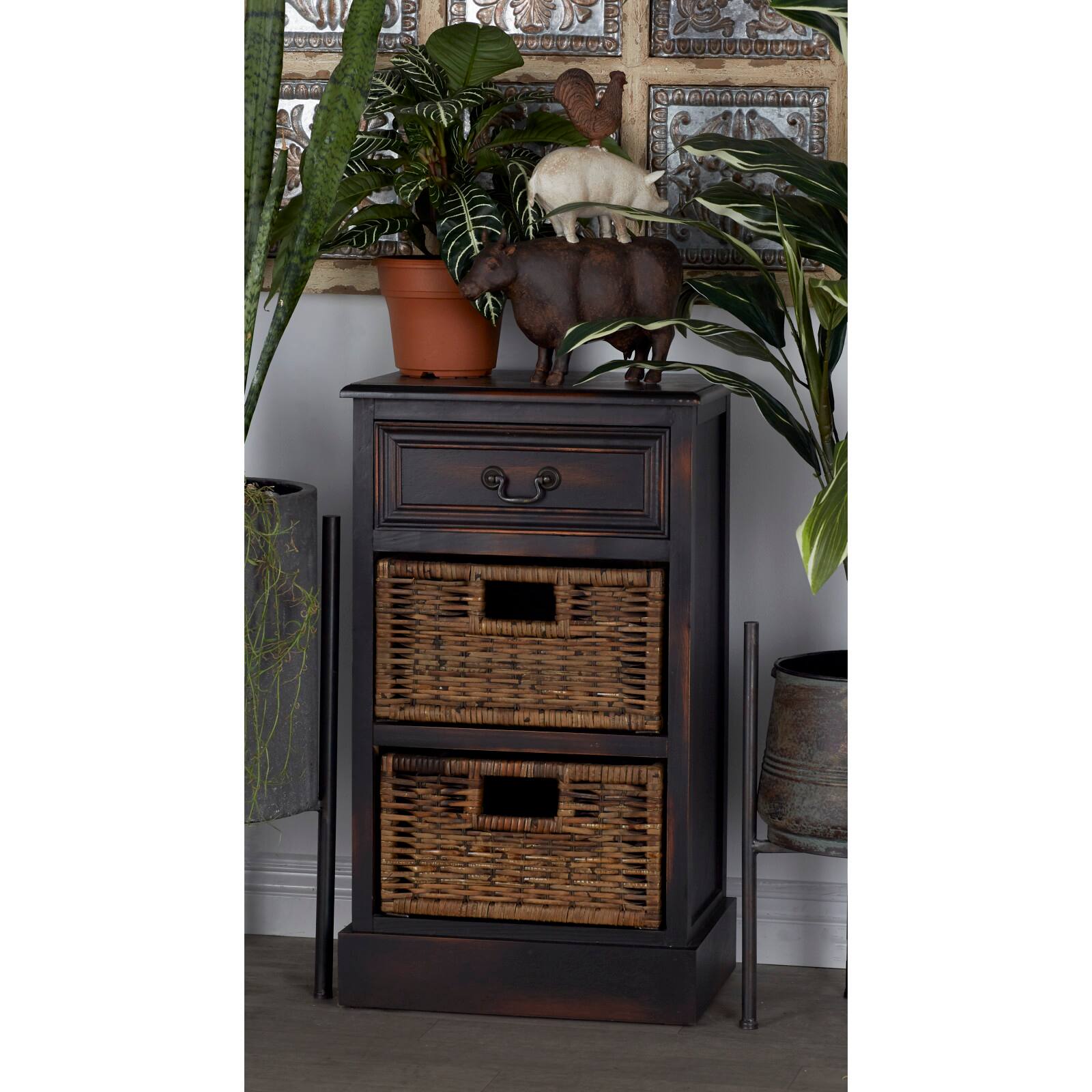 28'' Maroon Traditional Wood Storage Unit