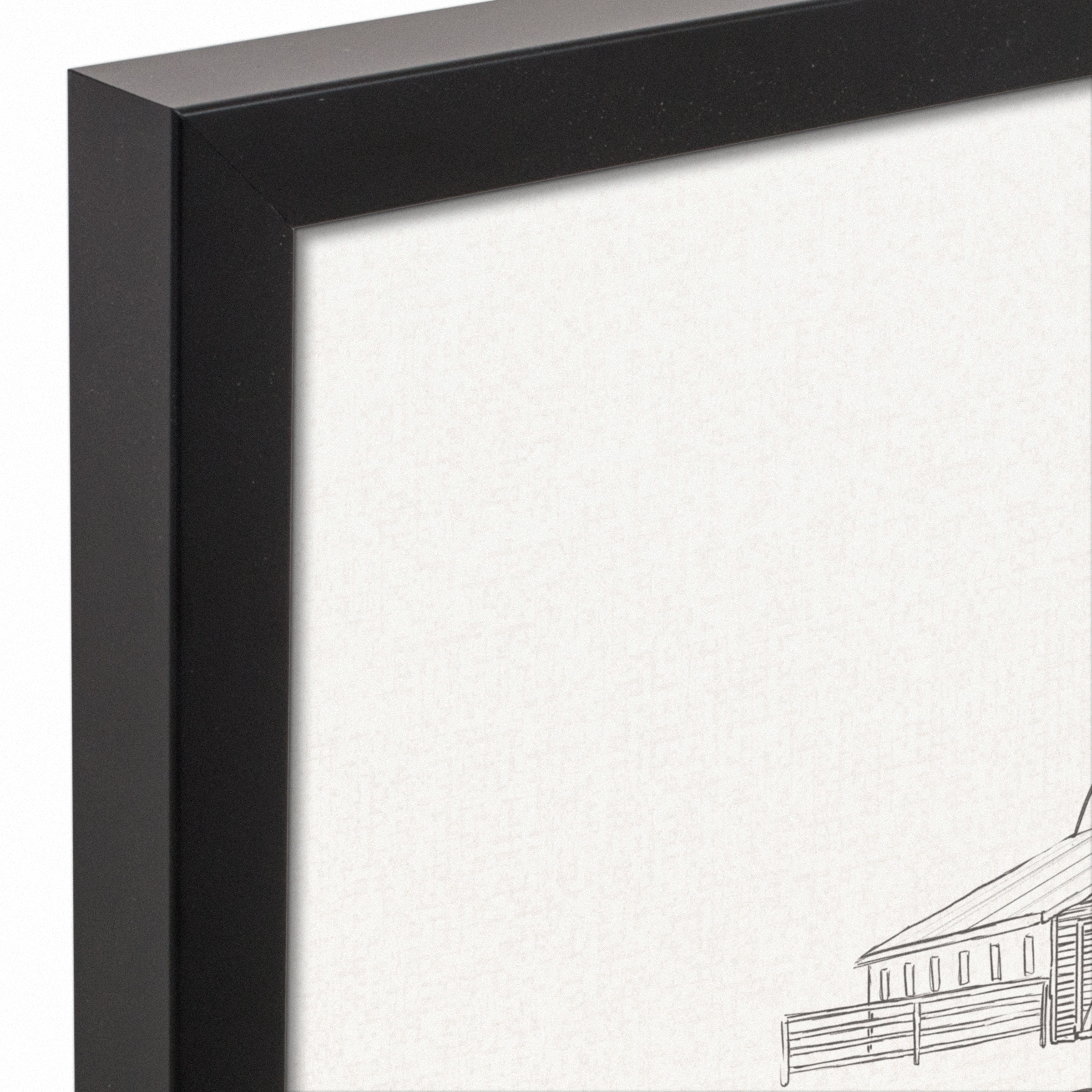 Farmhouse Sketches 11" x 14" Black Framed Canvas - Set of 2