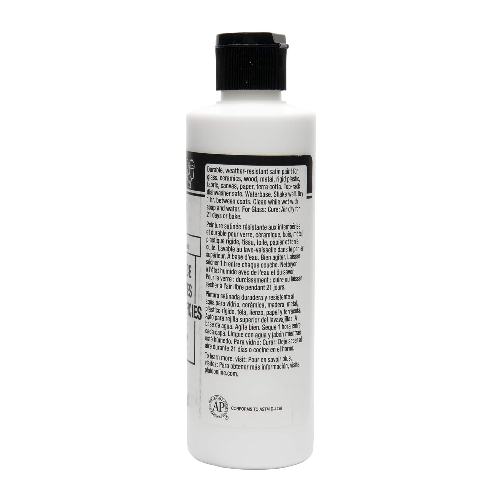 6 Pack: FolkArt® Titanium White Multi-Surface Satin Acrylic Paint, 8oz.
