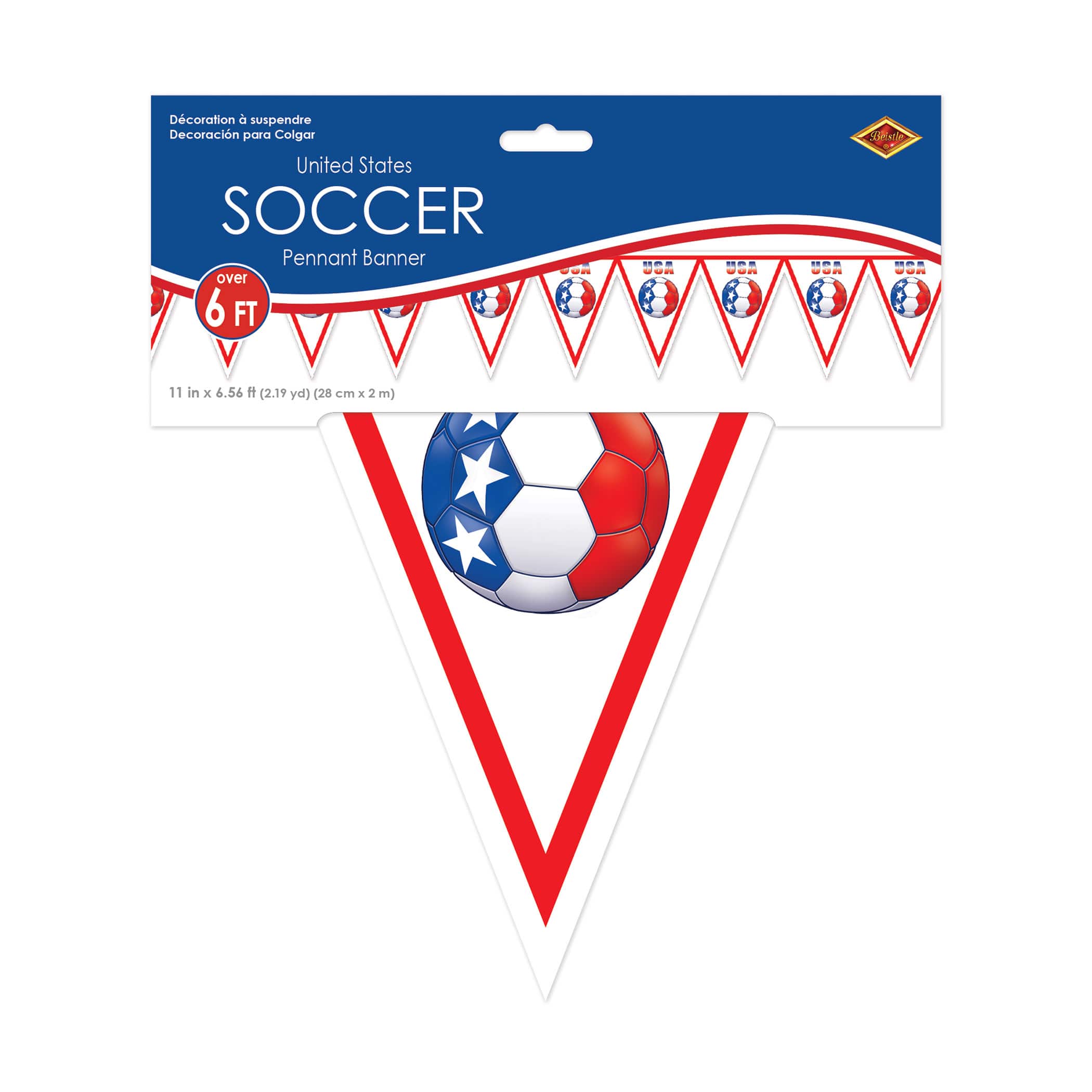 11" x 6.5ft. United States Soccer Pennant Banner