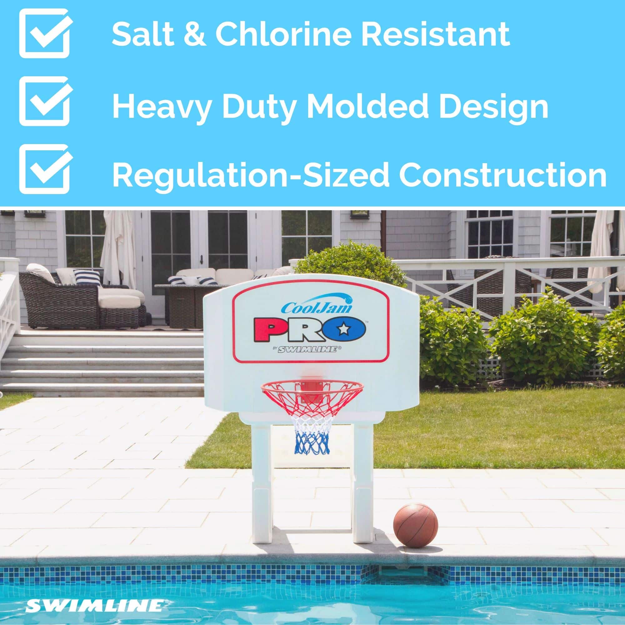 Swim Central 44" Cool Jam Pro Adjustable Poolside Extra Wide Water Basketball Game