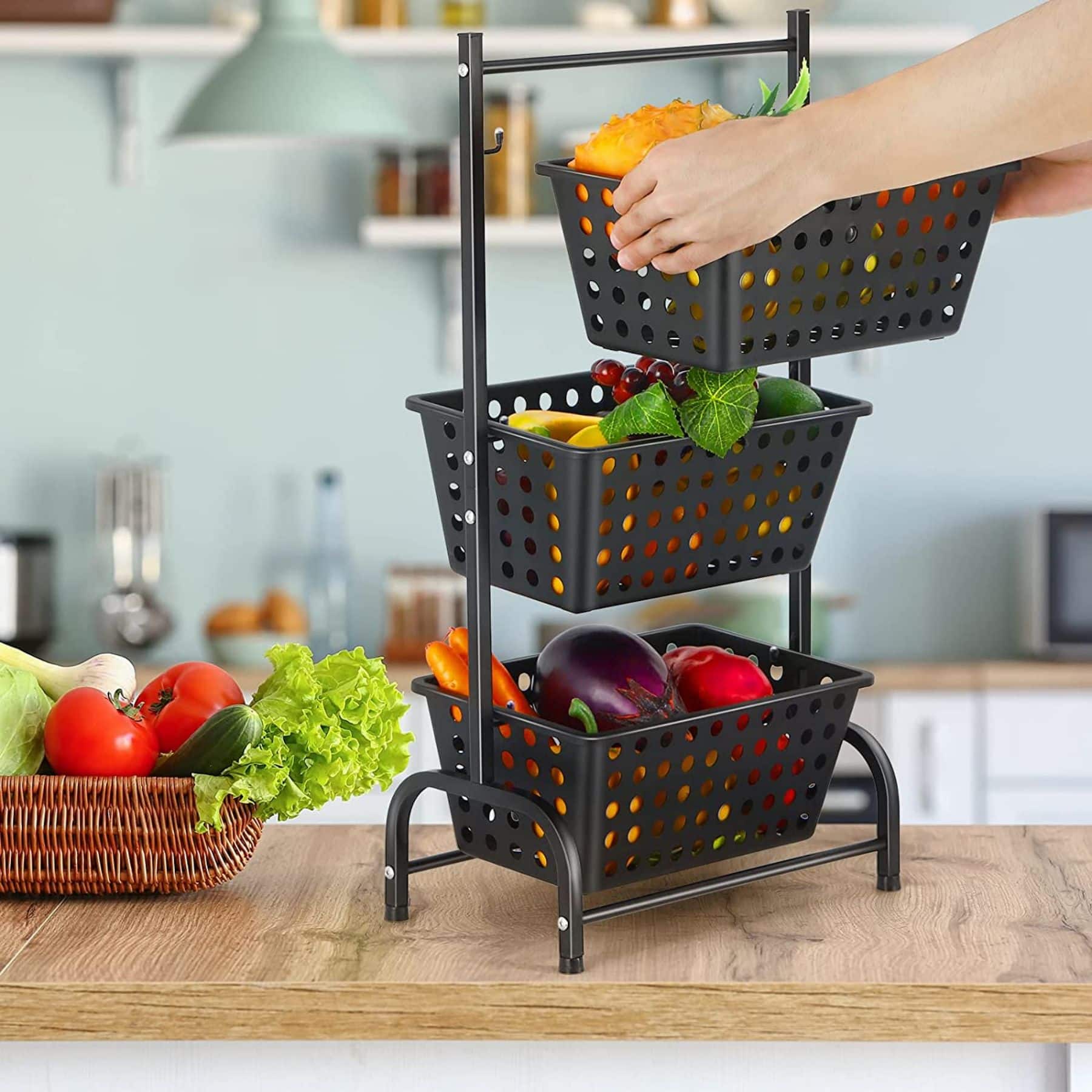 NEX™ Black Metal & Plastic Storage Basket