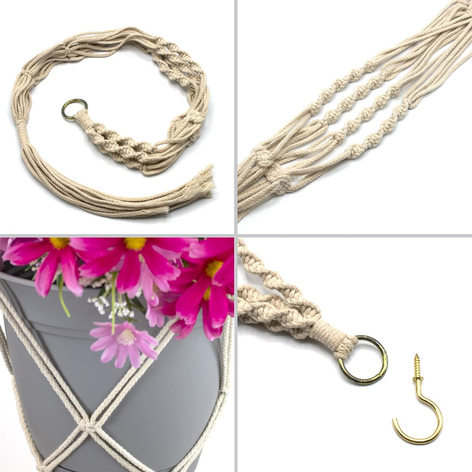 Sorbus 41" Macramé Plant Hangers, 4ct.