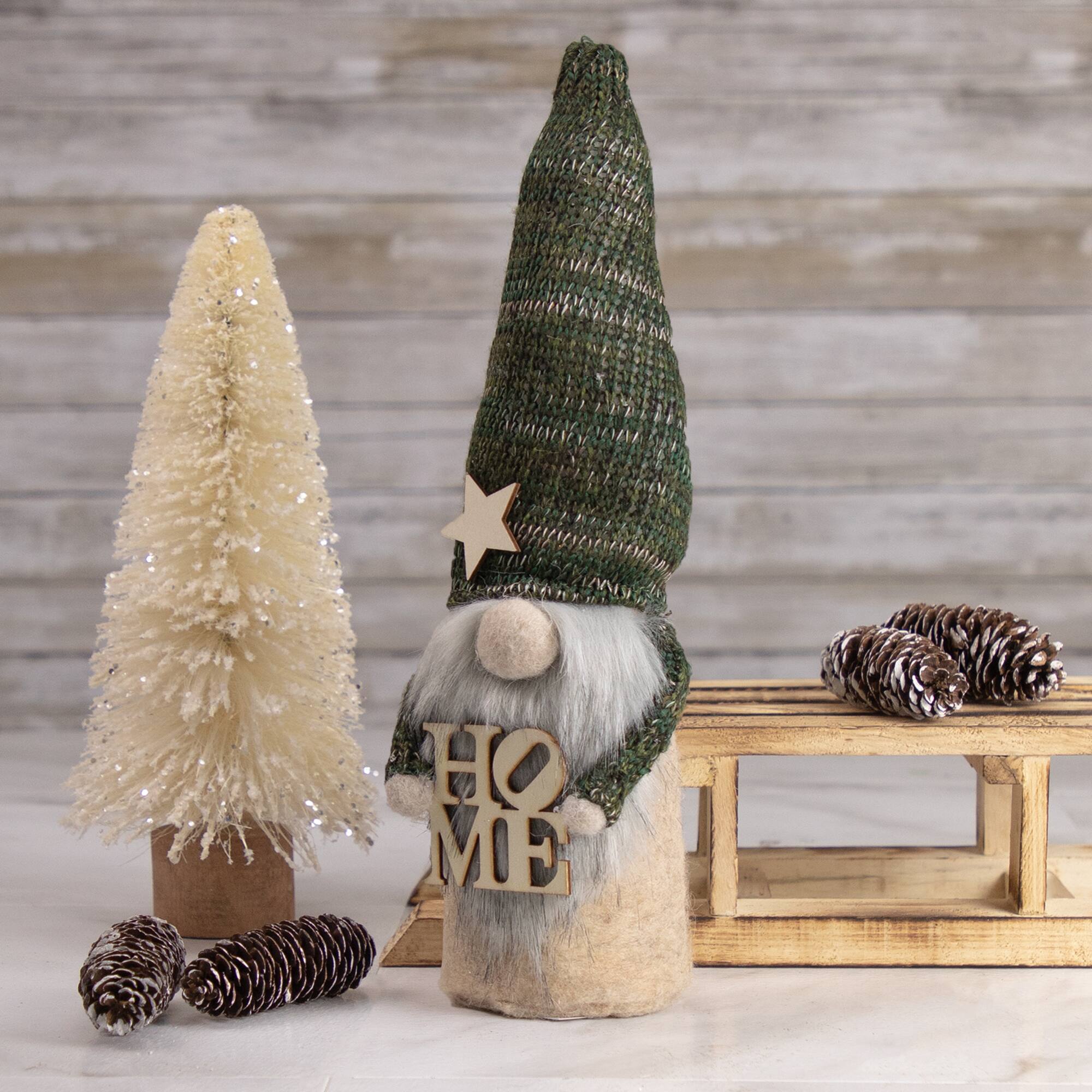 8.75" Glittered Sisal with Wooden Base Decoration Christmas Tree
