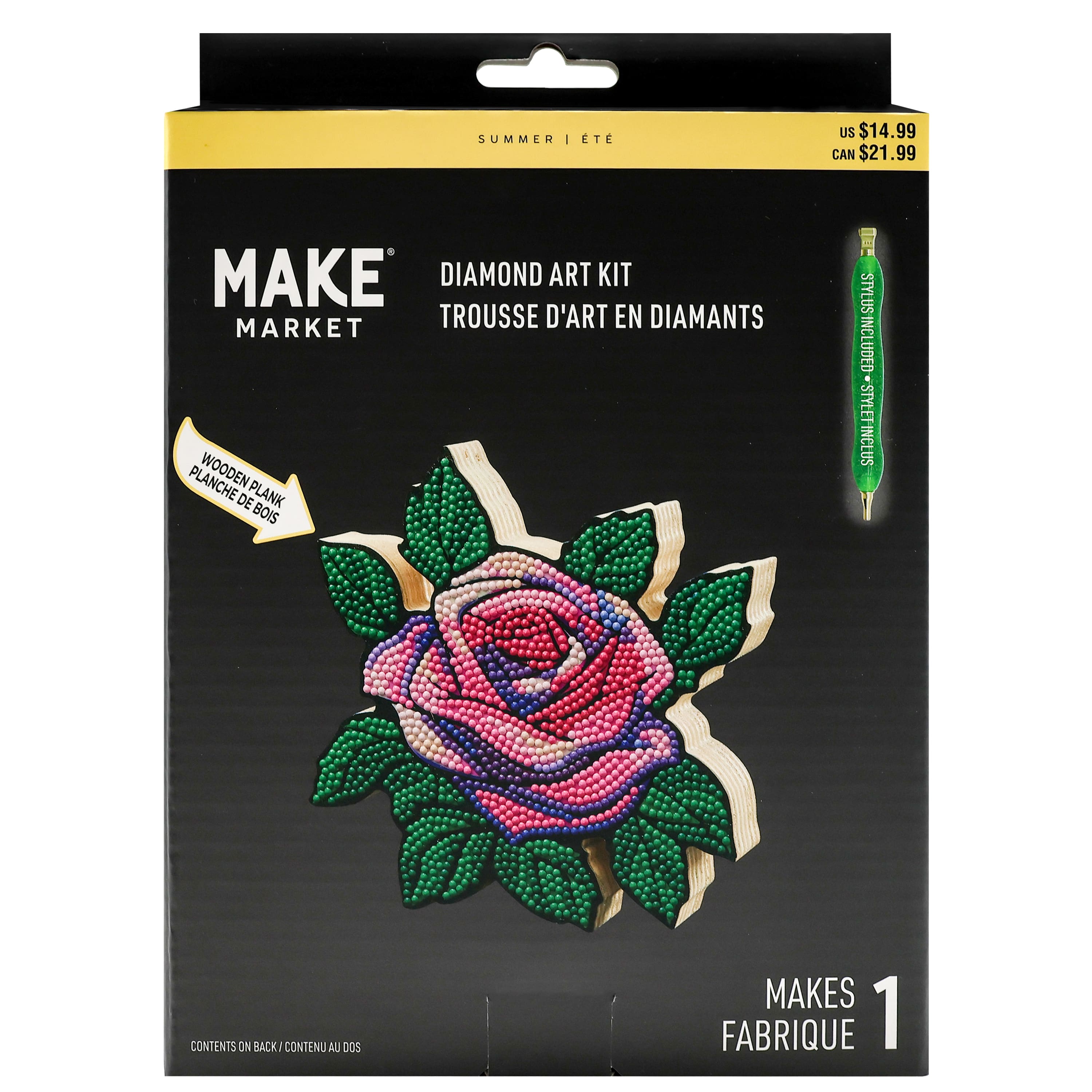 6" Pink Rose Diamond Art Kit by Make Market®