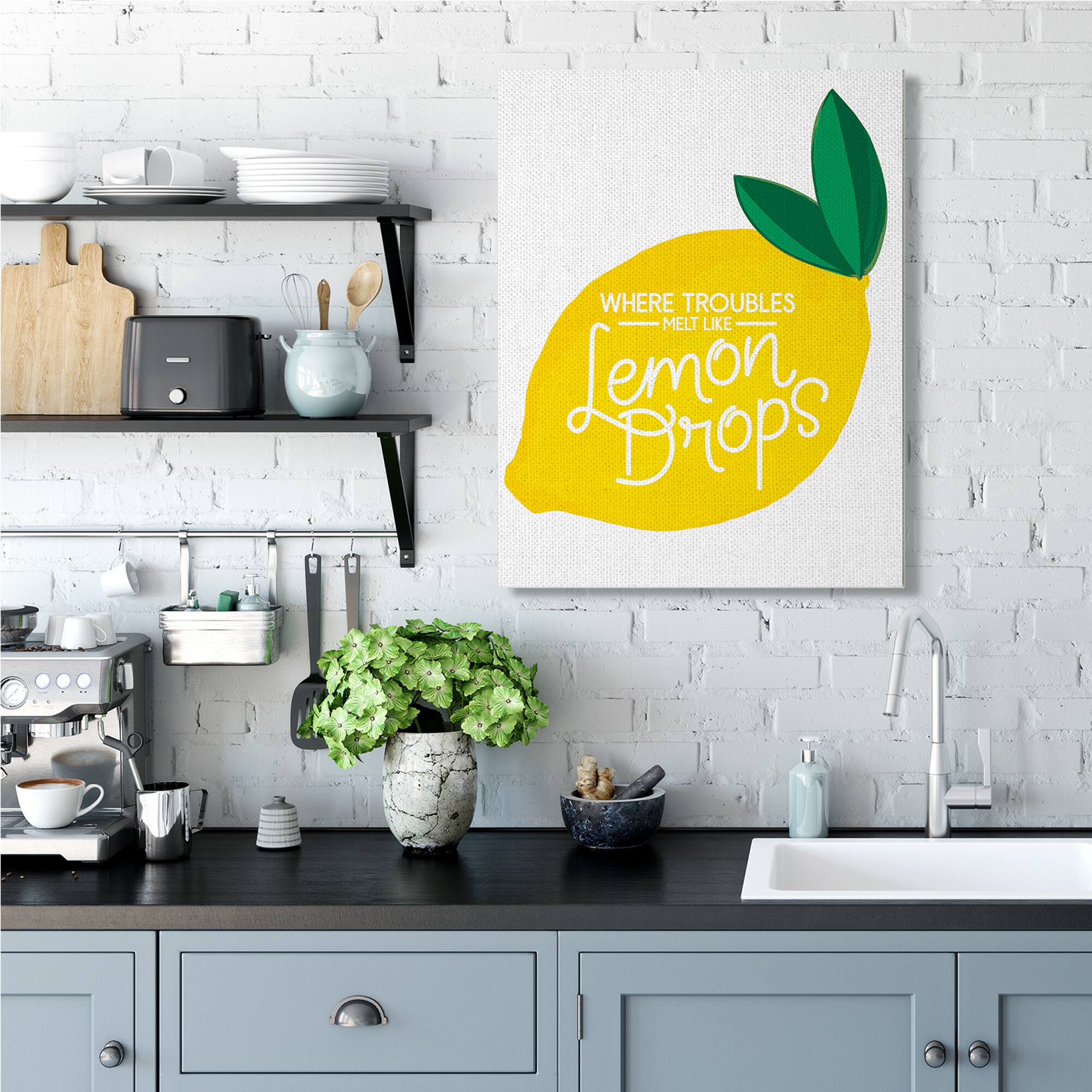 Stupell Industries Melt Like Lemon Drops Quote Quaint Citrus Fruit Canvas Wall Art