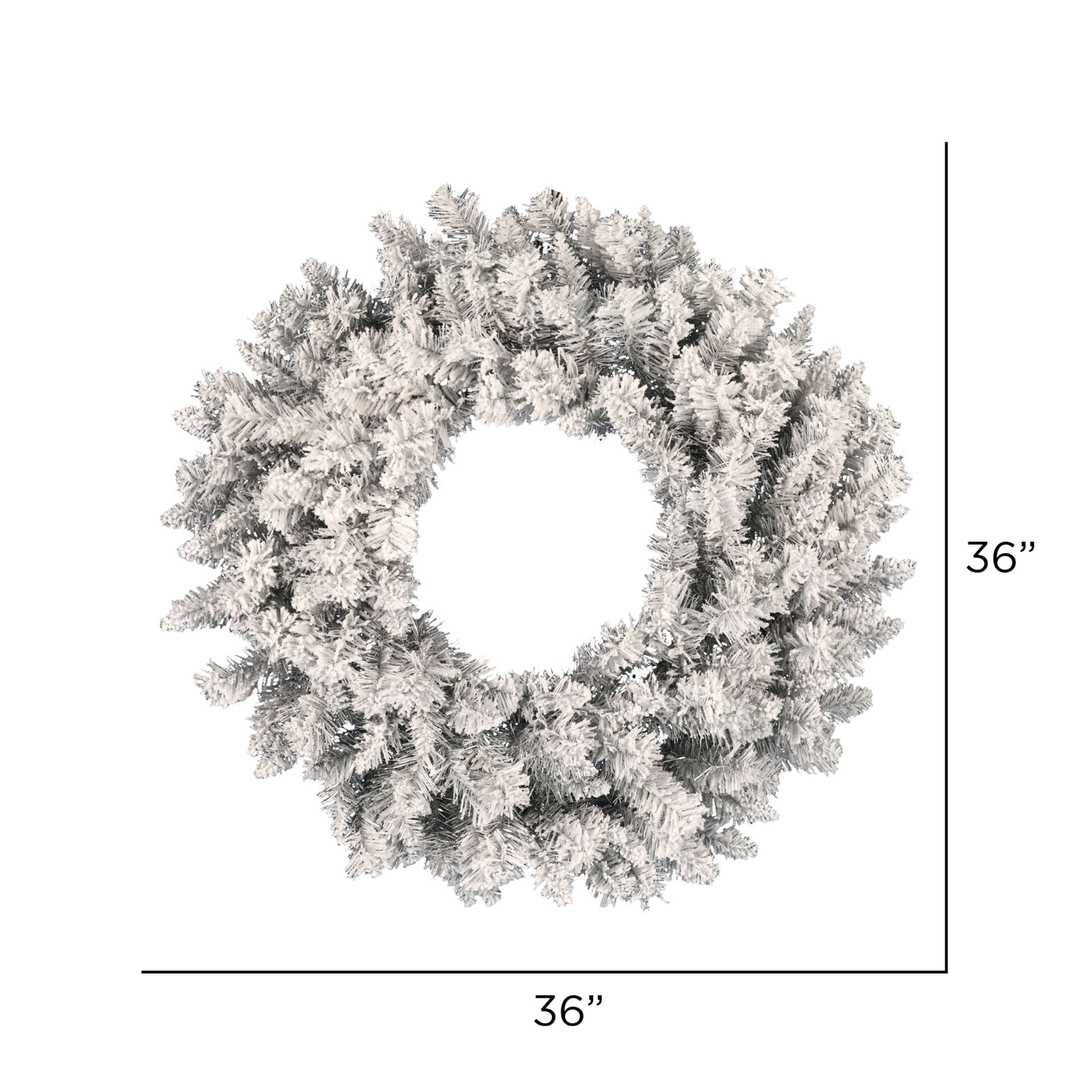 36" Frosted Silver Artificial Christmas Wreath