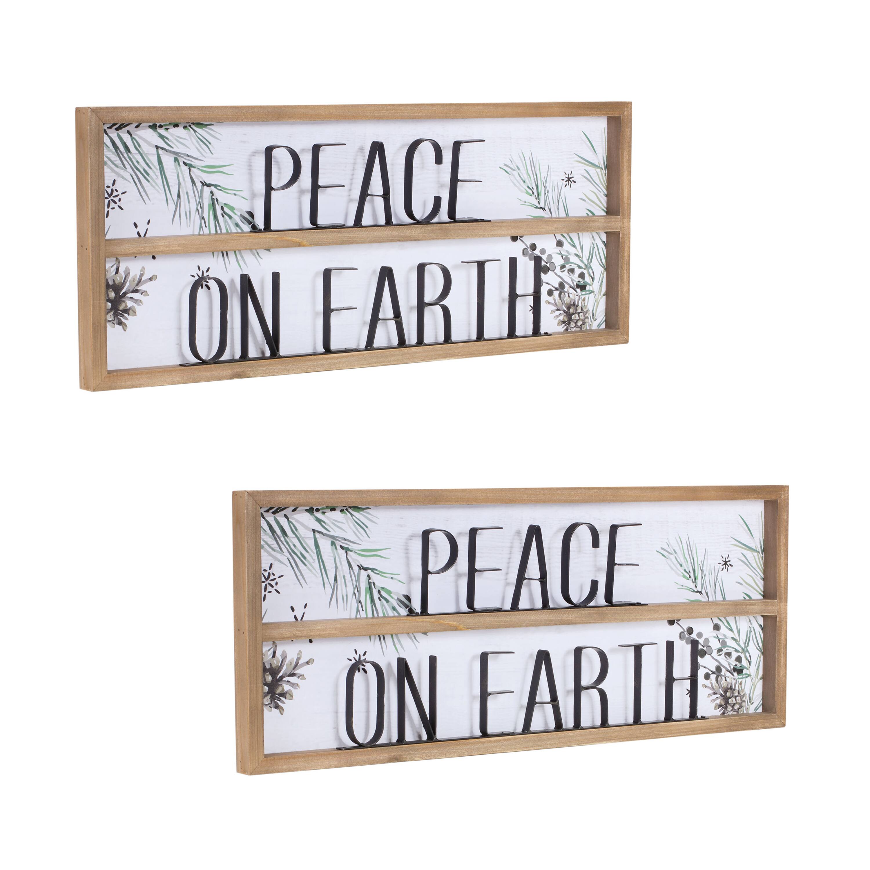 9.25" Peace on Earth Signs, 2ct.