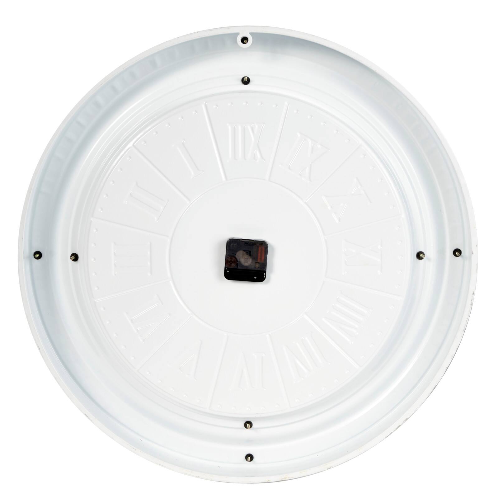 White Farmhouse Metal Wall Clock, 24" x 24"