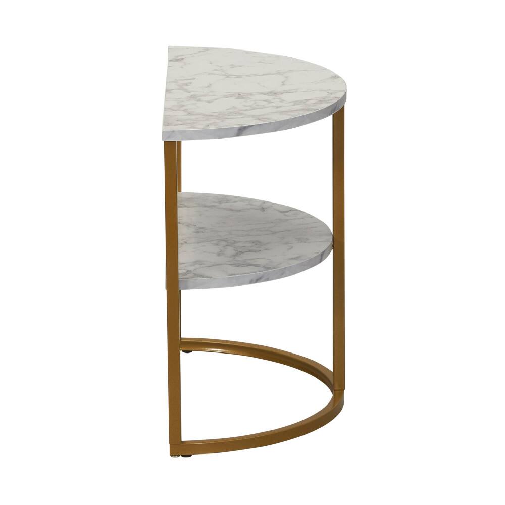 Household Essentials 18" 2-Tier Half Moon End Table