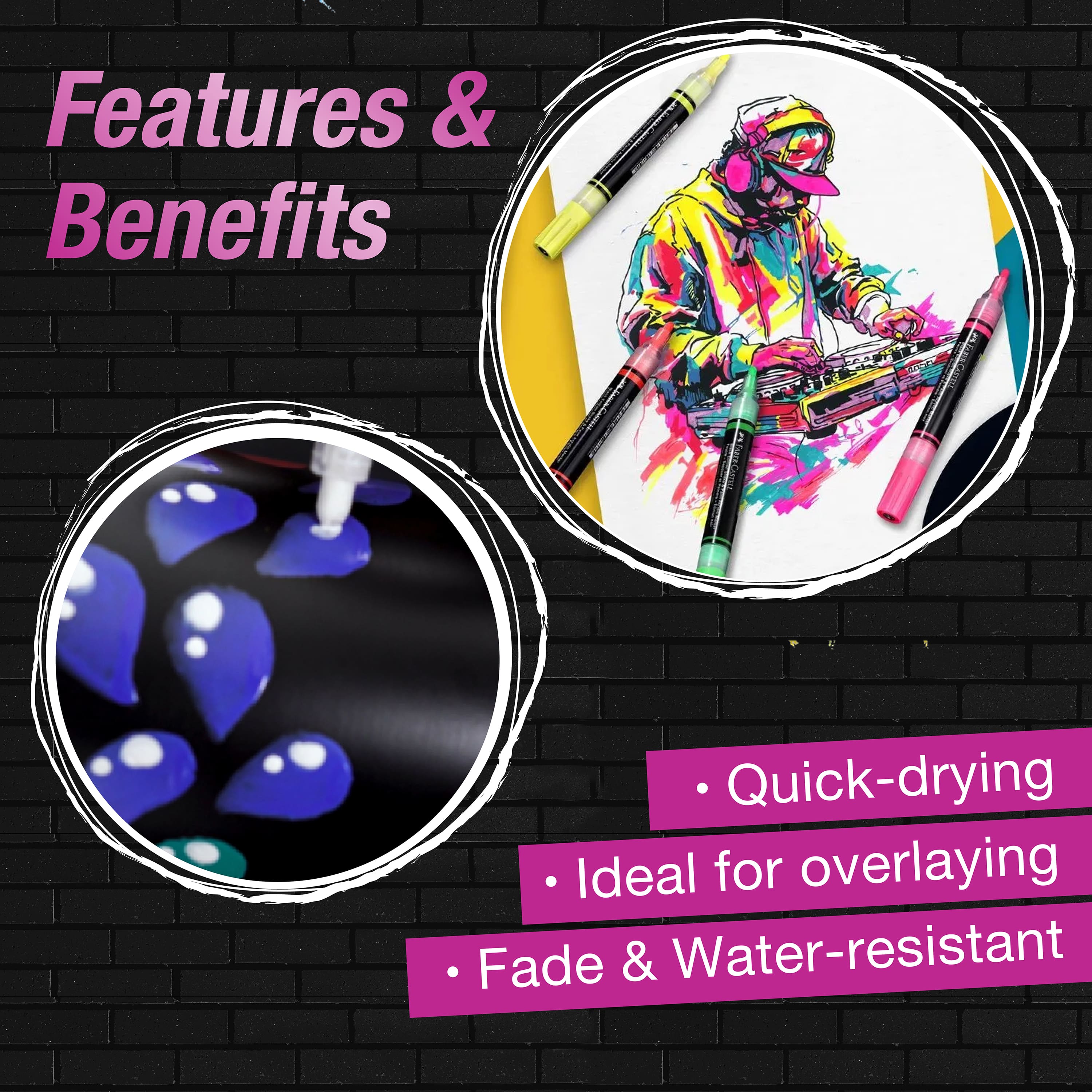 Faber-Castell® Black Edition Metallic Shake & Paint Acrylic Markers