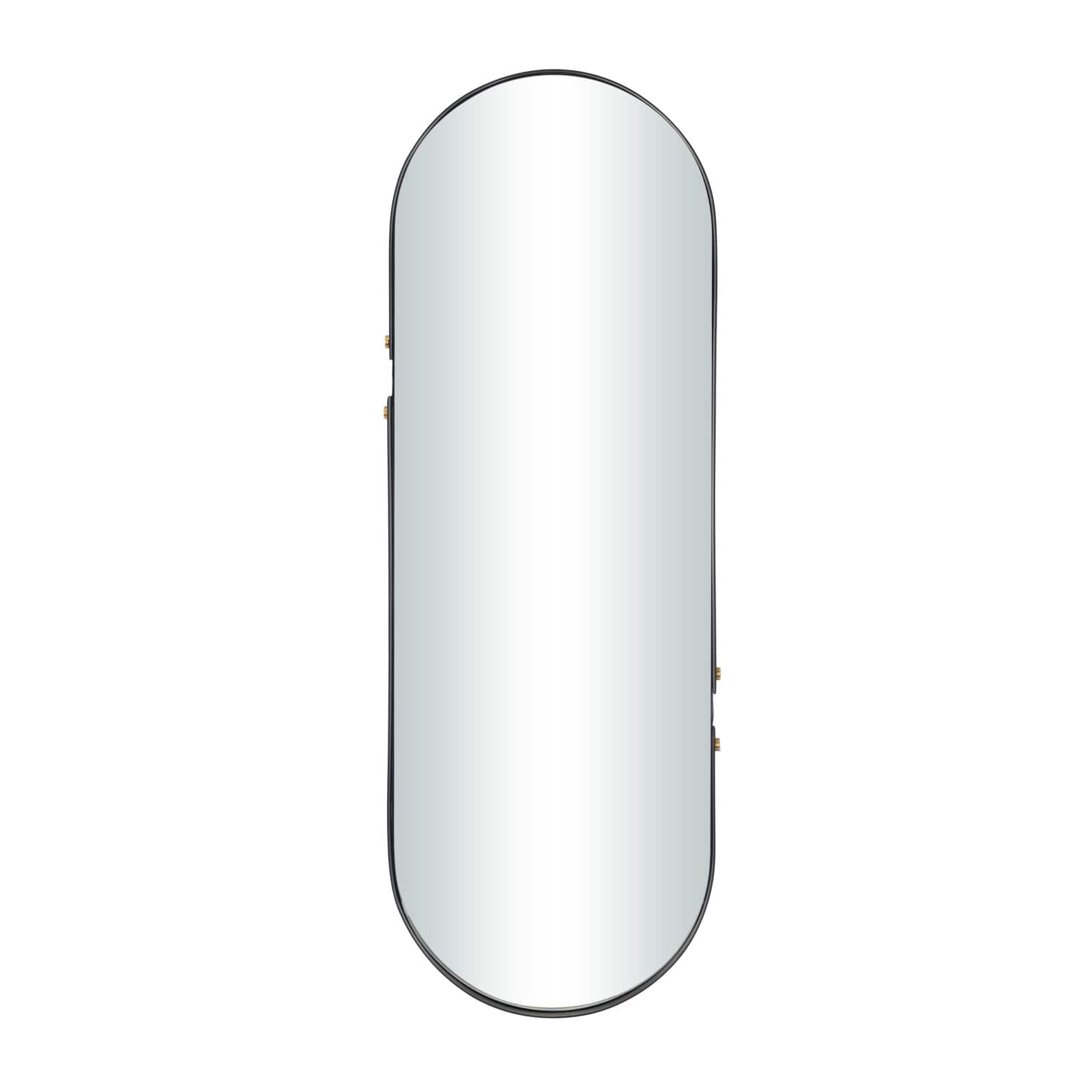 CosmoLiving by Cosmopolitan Black Metal Oval Wall Mirror 15" x 2" x 43"