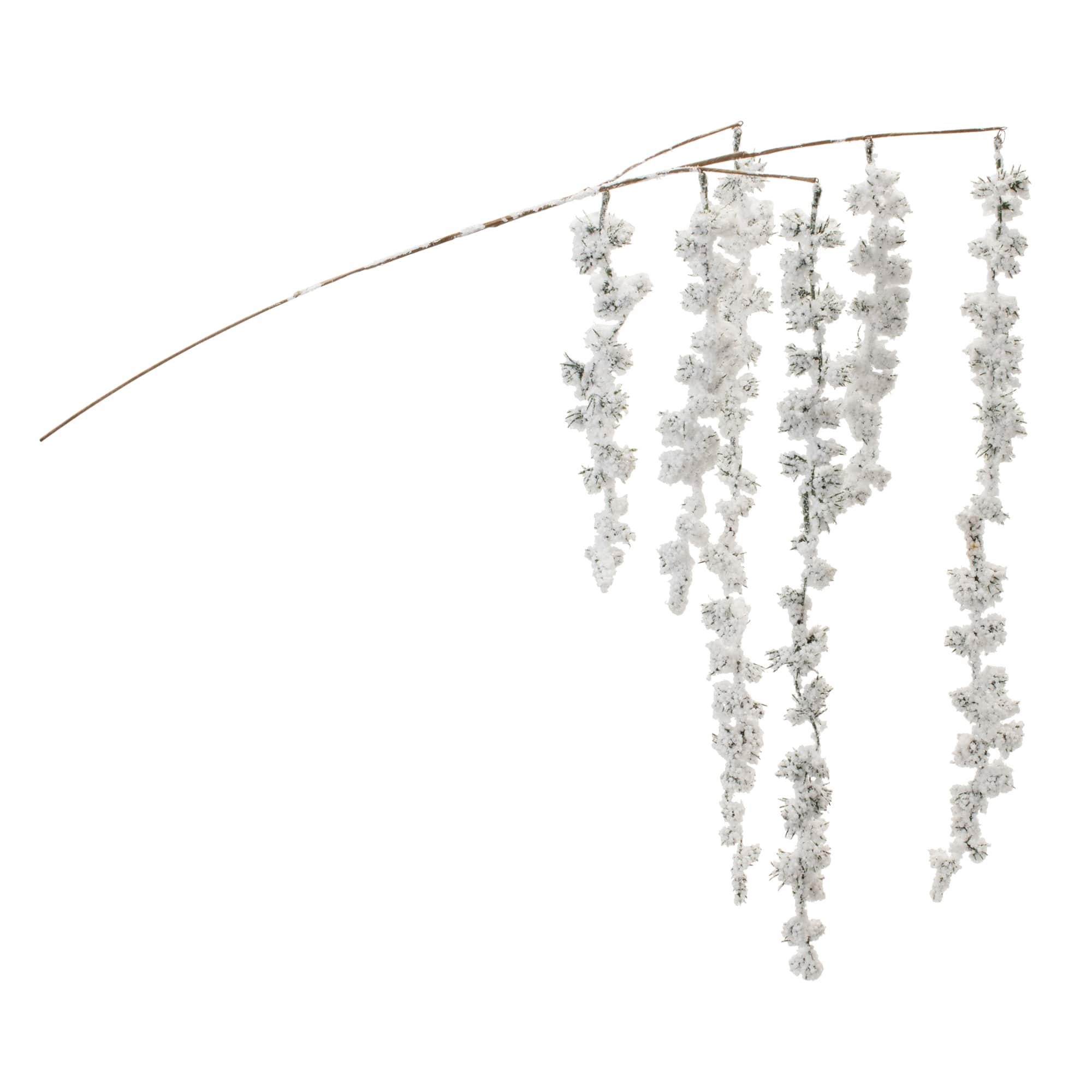 Snowy Hanging Pine Cluster Branches, 2ct.