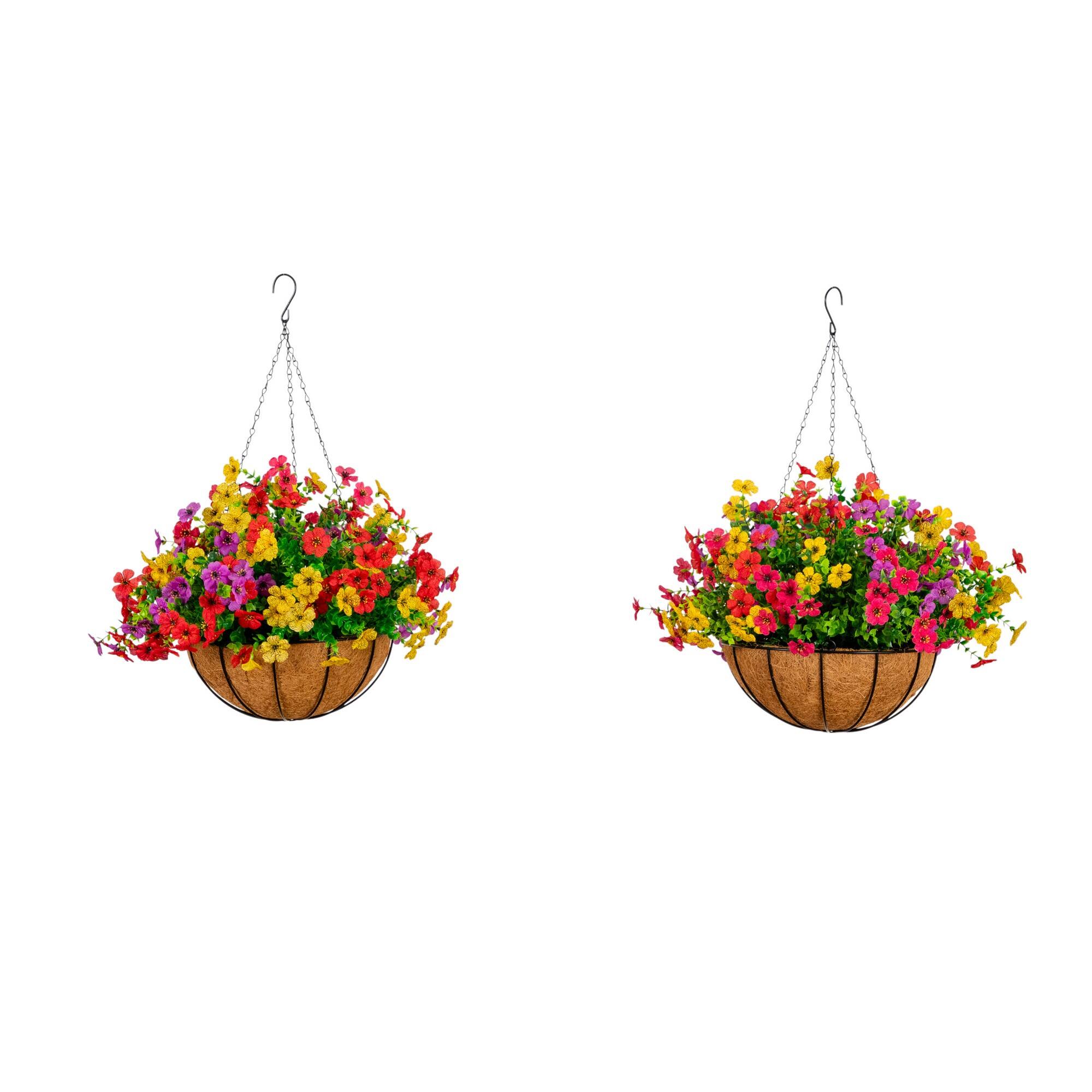 24" UV Resistant Artificial Daisy Hanging Basket DIY Kit
