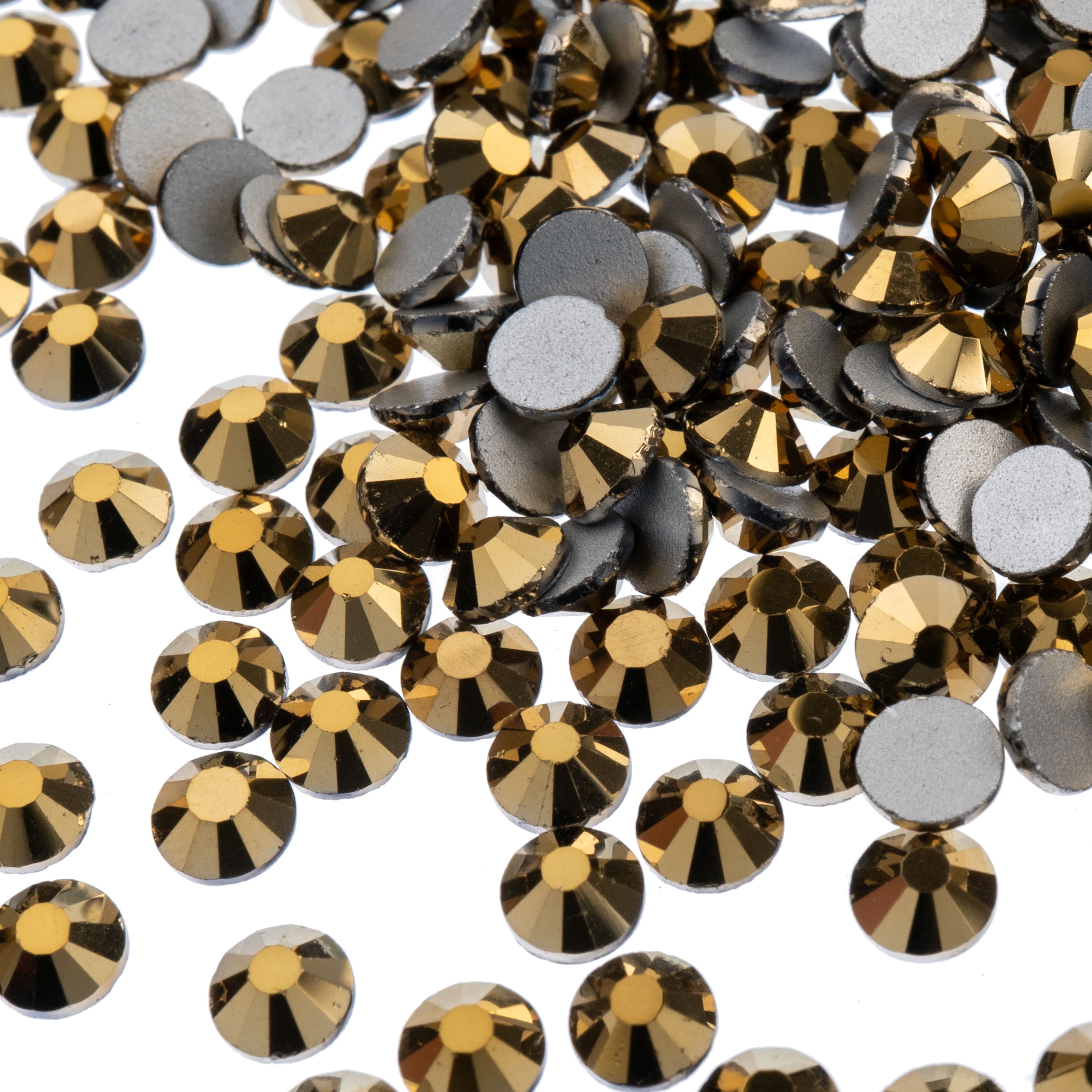 John Bead Crystal Lane SS20 Metallic Glass Round Flatback Rhinestones