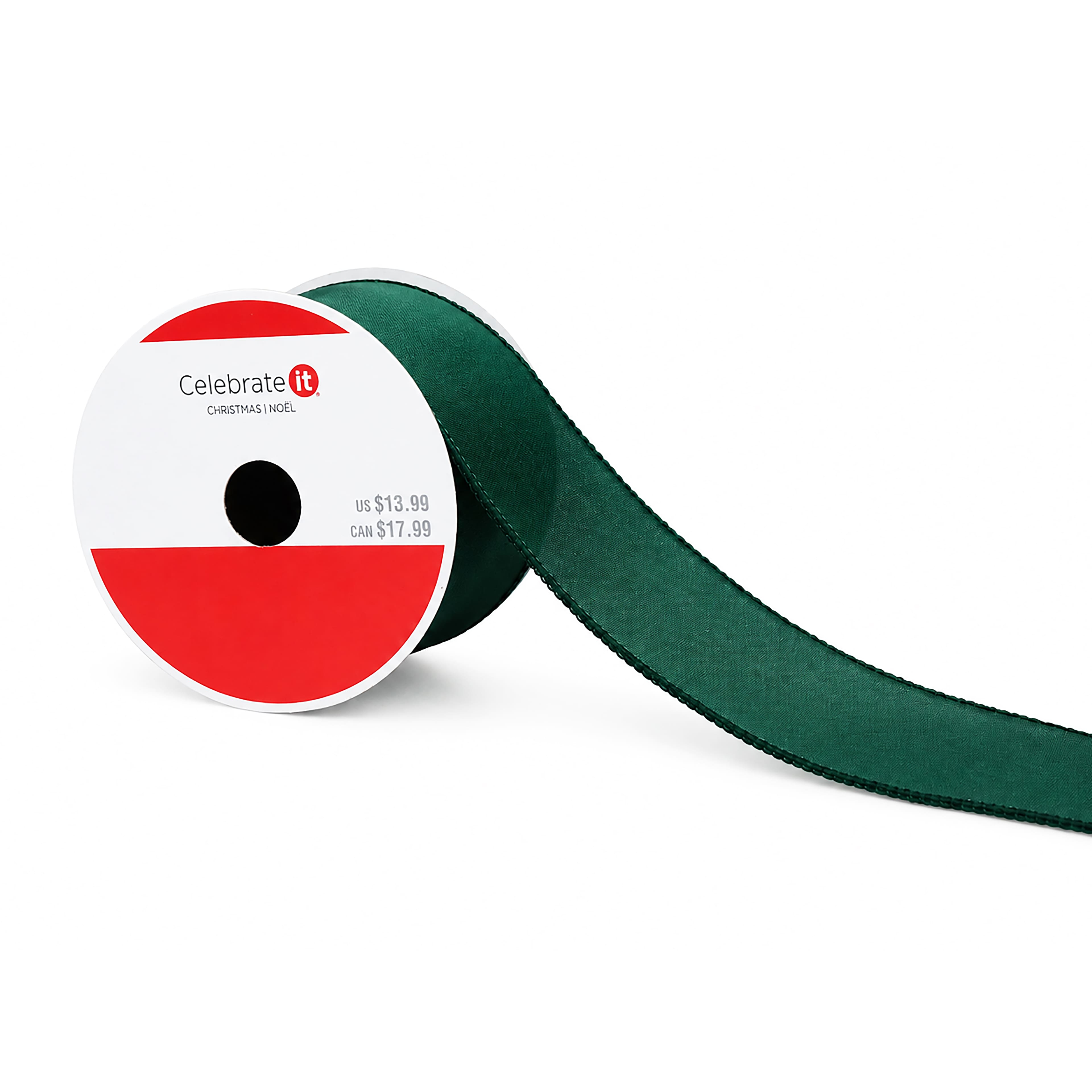 2.5" x 6.6yd. Solid Dark Green Wired Ribbon by Celebrate It®