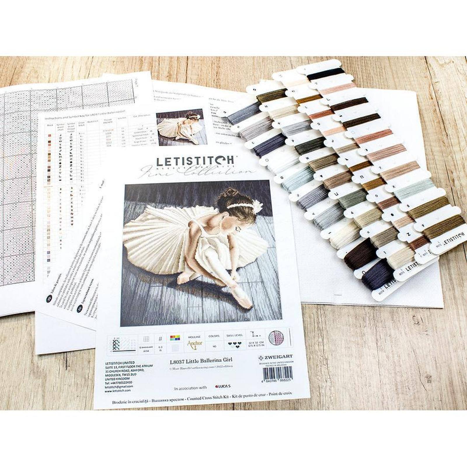 Letistitch Counted Cross Stitch Kit Little Ballerina Girl