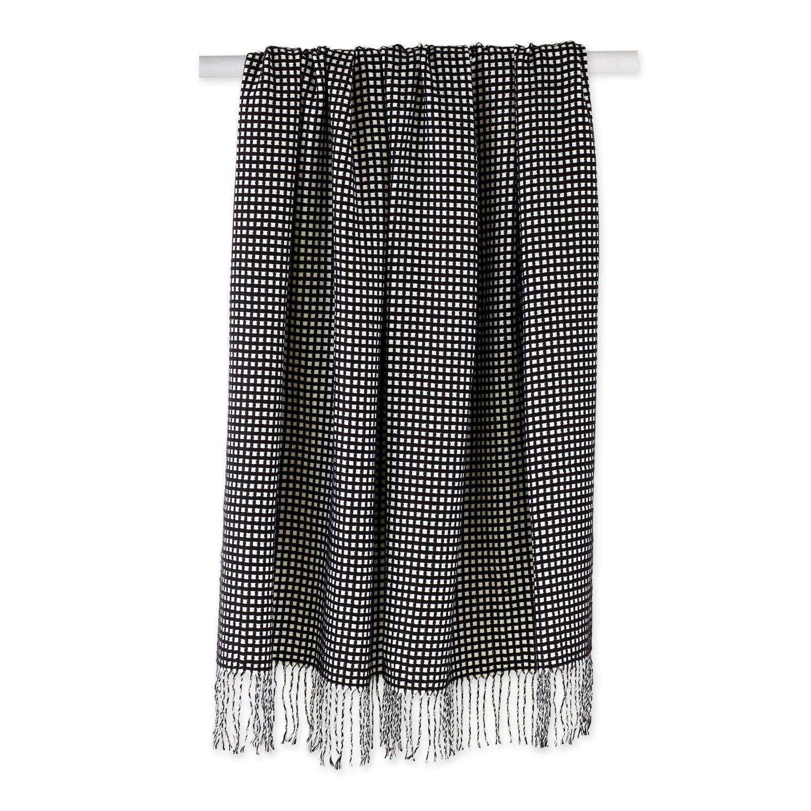 DII® Black & White Waffle Knit Throw