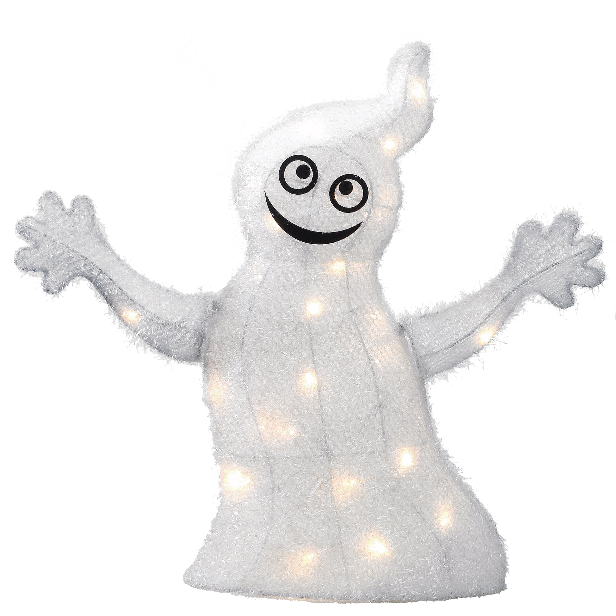 18" White LED Smiling Ghost Halloween Decor