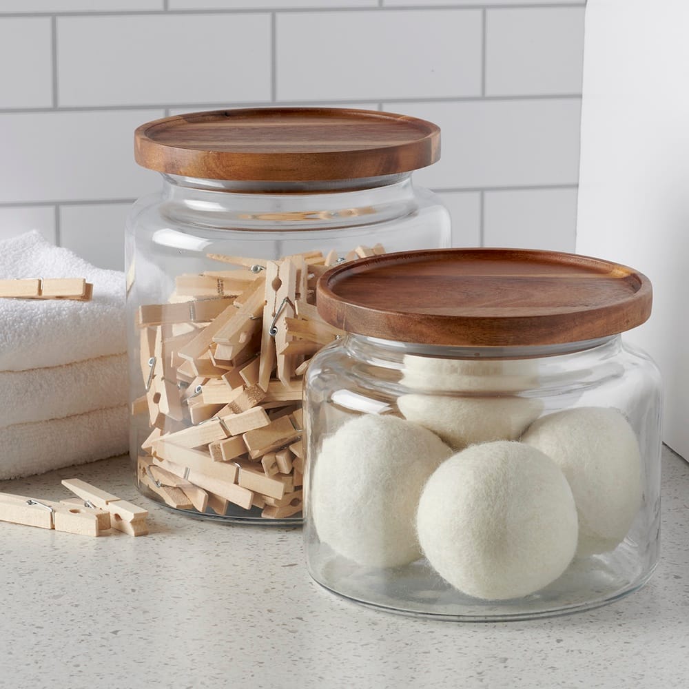 Anchor Hocking 64oz. Mini Montana® Glass Jar with Acacia Wood Cover