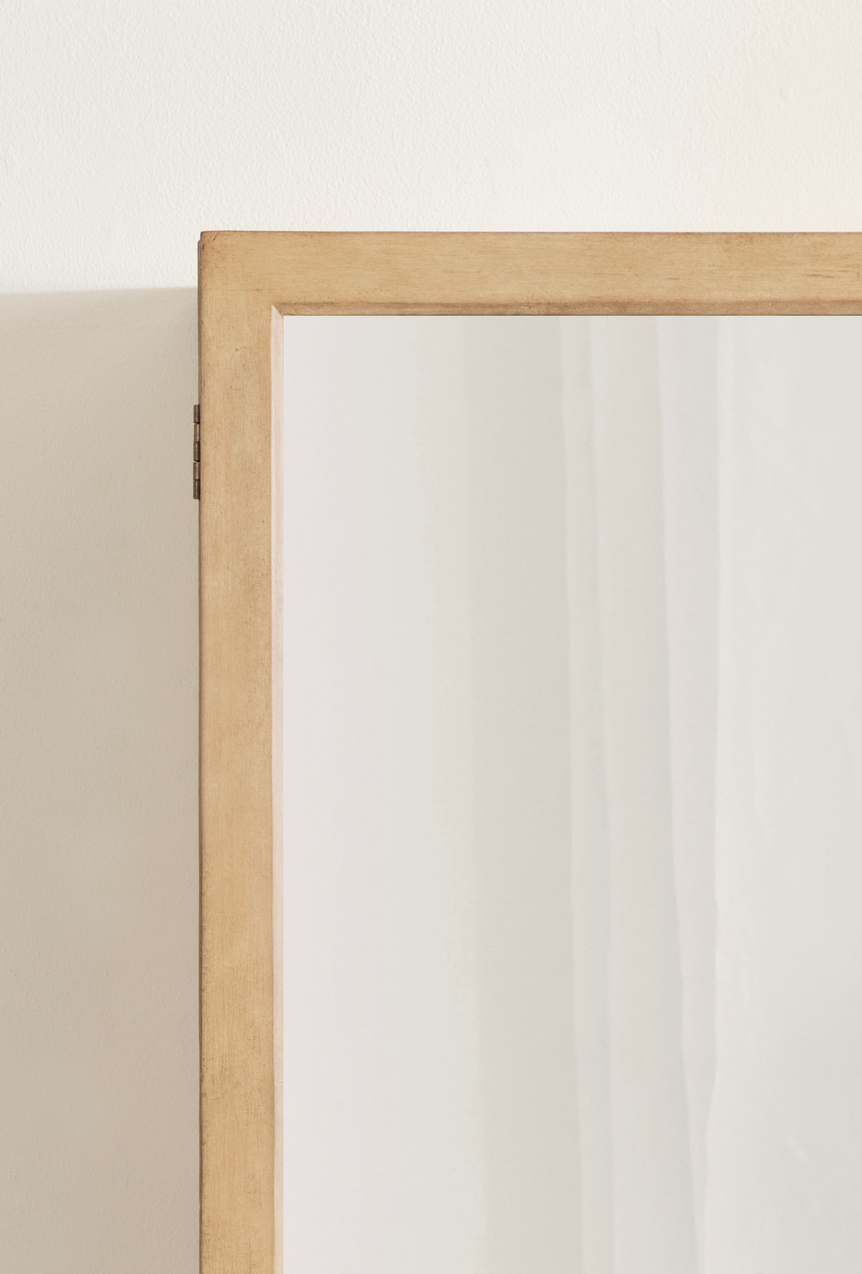 Kate and Laurel Ori Rattan & Wood Mirror Vanity Cabinet