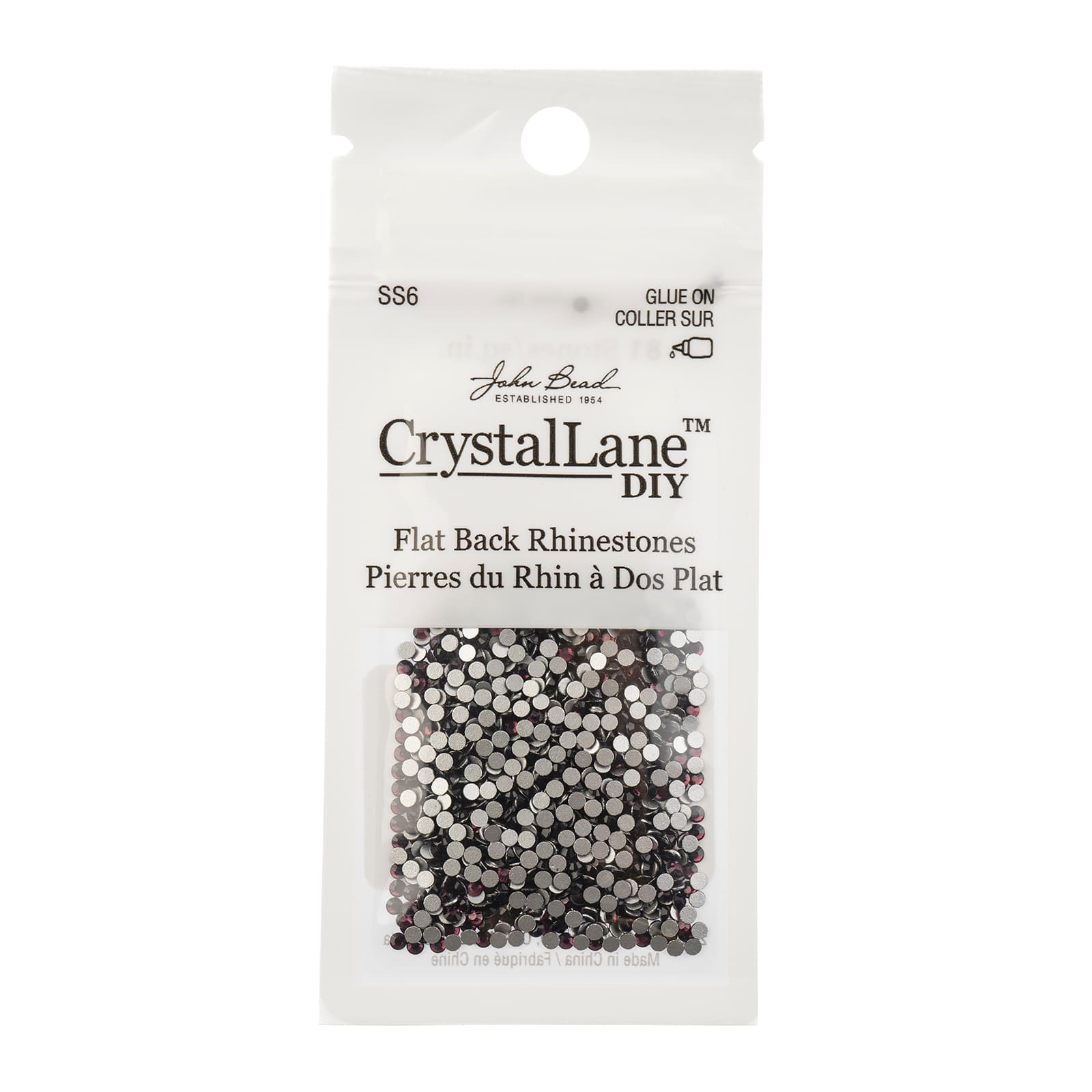 Crystal Lane DIY SS6 Round Glass Flatback Rhinestones, 1,440ct.