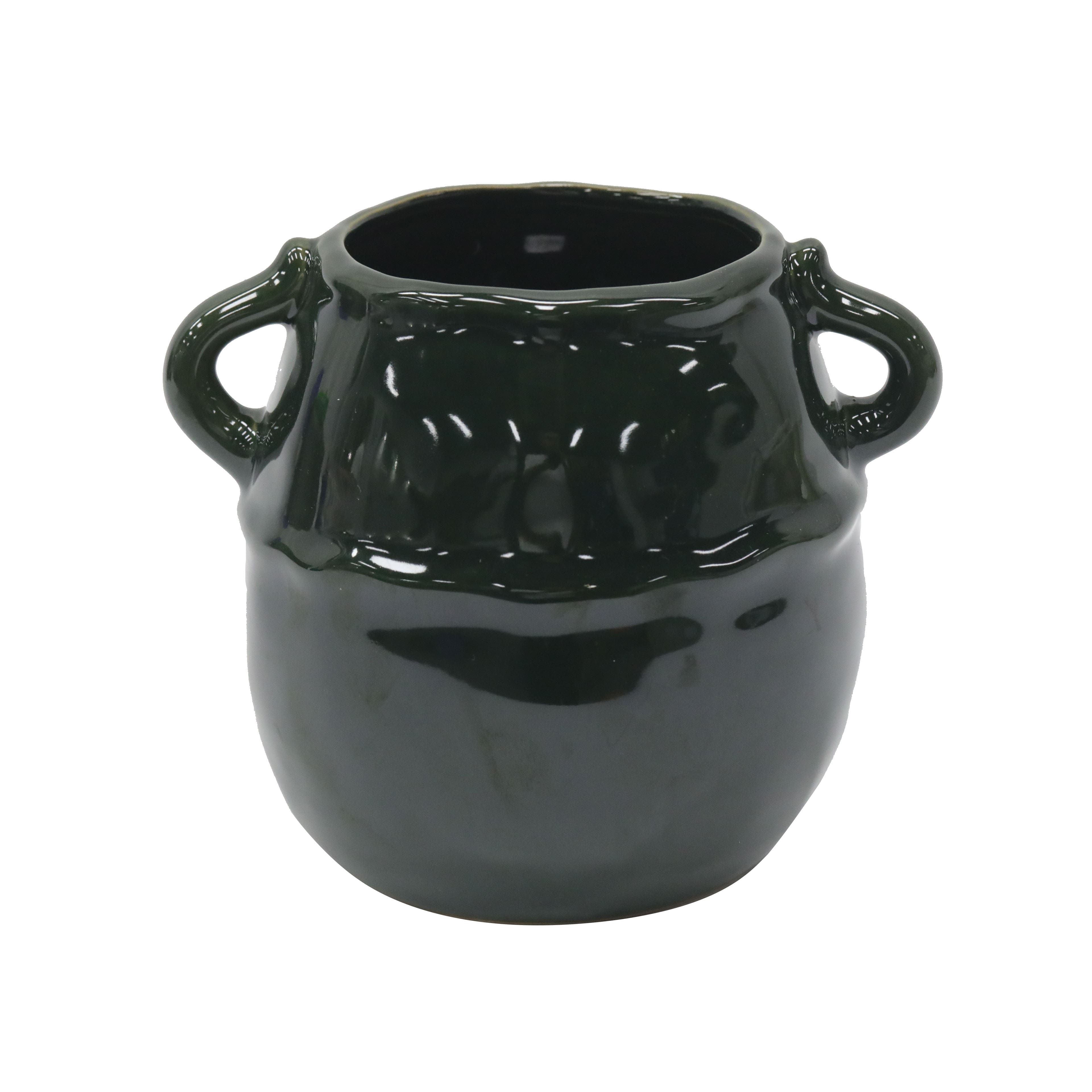 6" Green Ceramic Pot with Handles by Ashland®