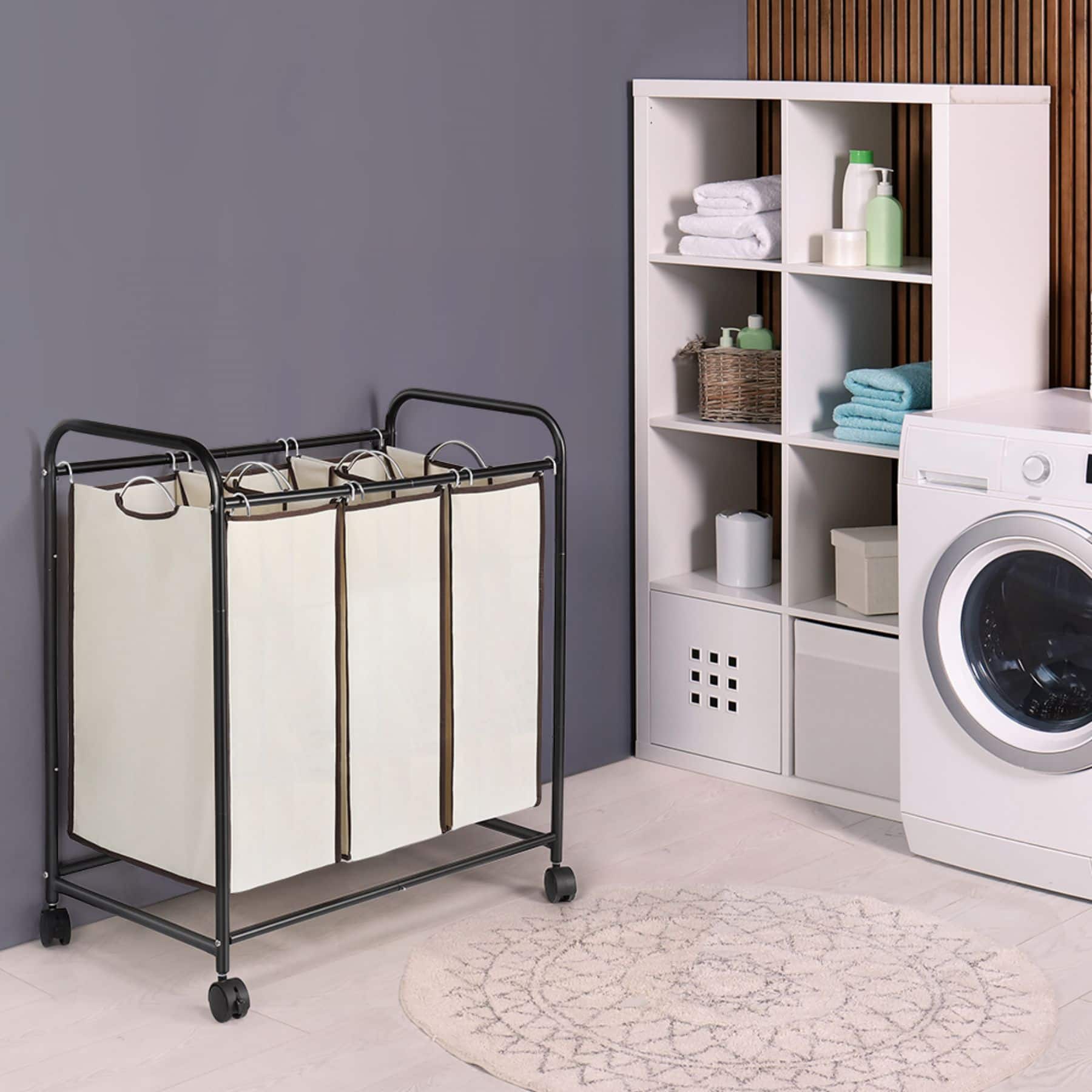 NEX™ 30" Brown Removable 3-Bag Laundry Sorter