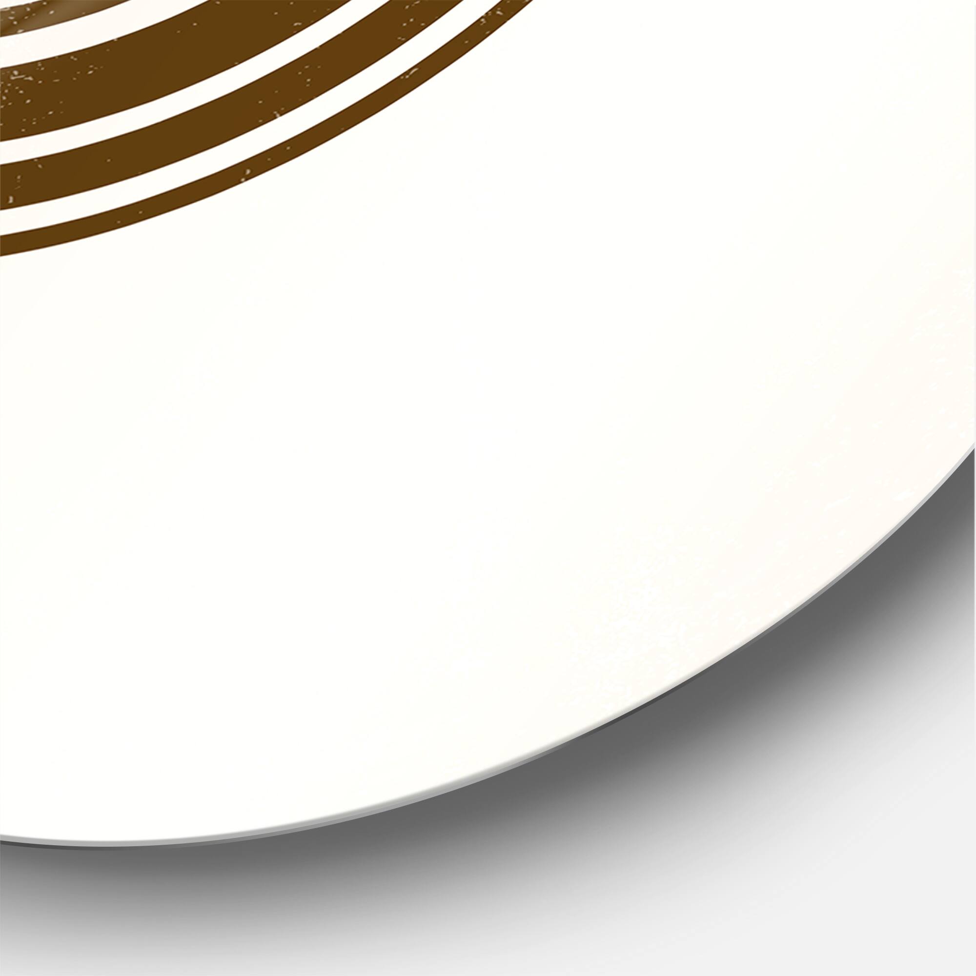 Designart - Abstract Sun Moon Leaves III - Modern Metal Circle Wall Art