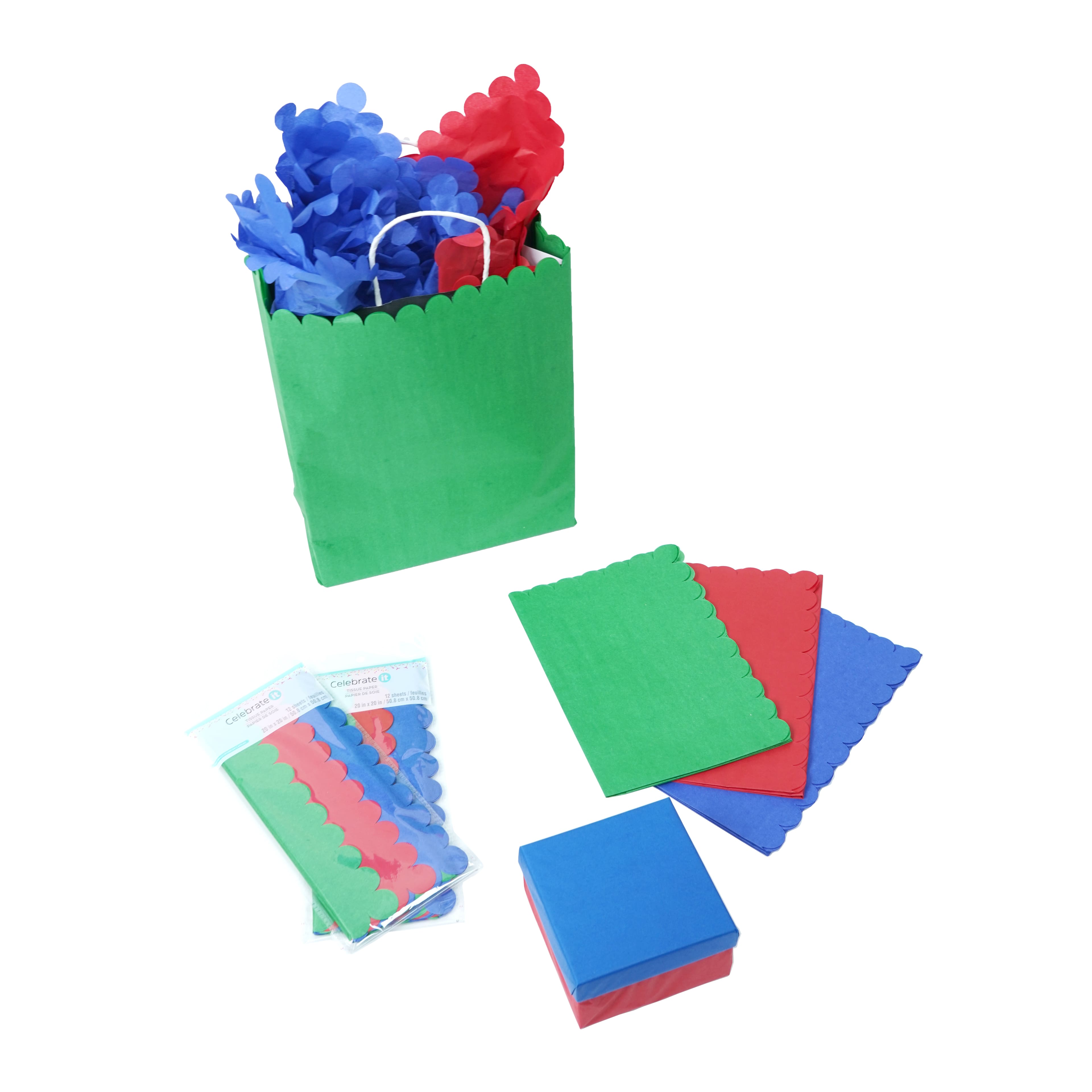 Primary Mix Scalloped Tissue Paper Sheets, 12ct. by Celebrate It™