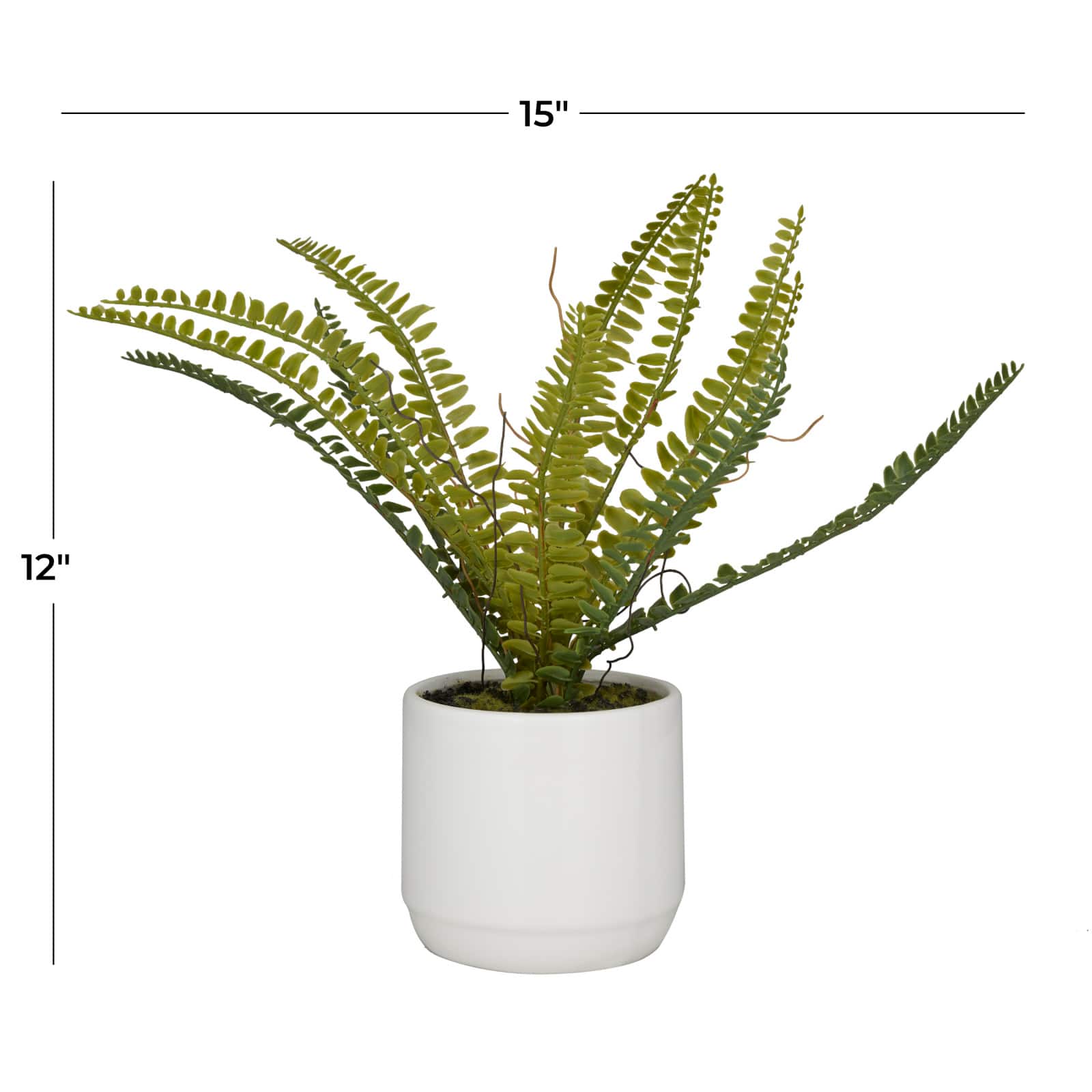 Green Ceramic Contemporary Artificial Foliage, 12" x 15" x 10"