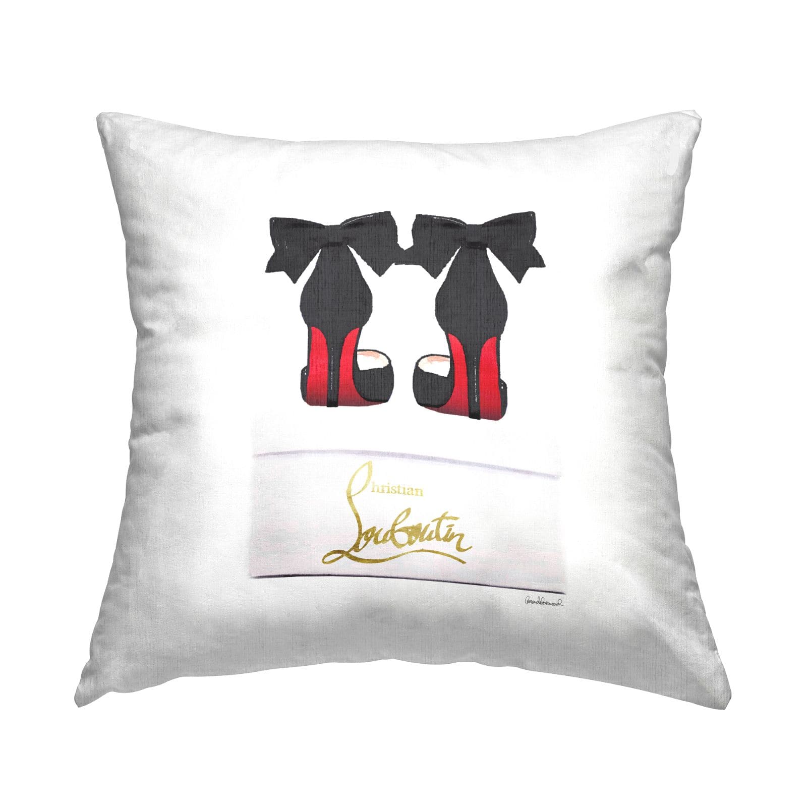 Stupell Industries Designer Bow Heels Shoes Fashionable Glam Detail Throw Pillow, 18" x 18"