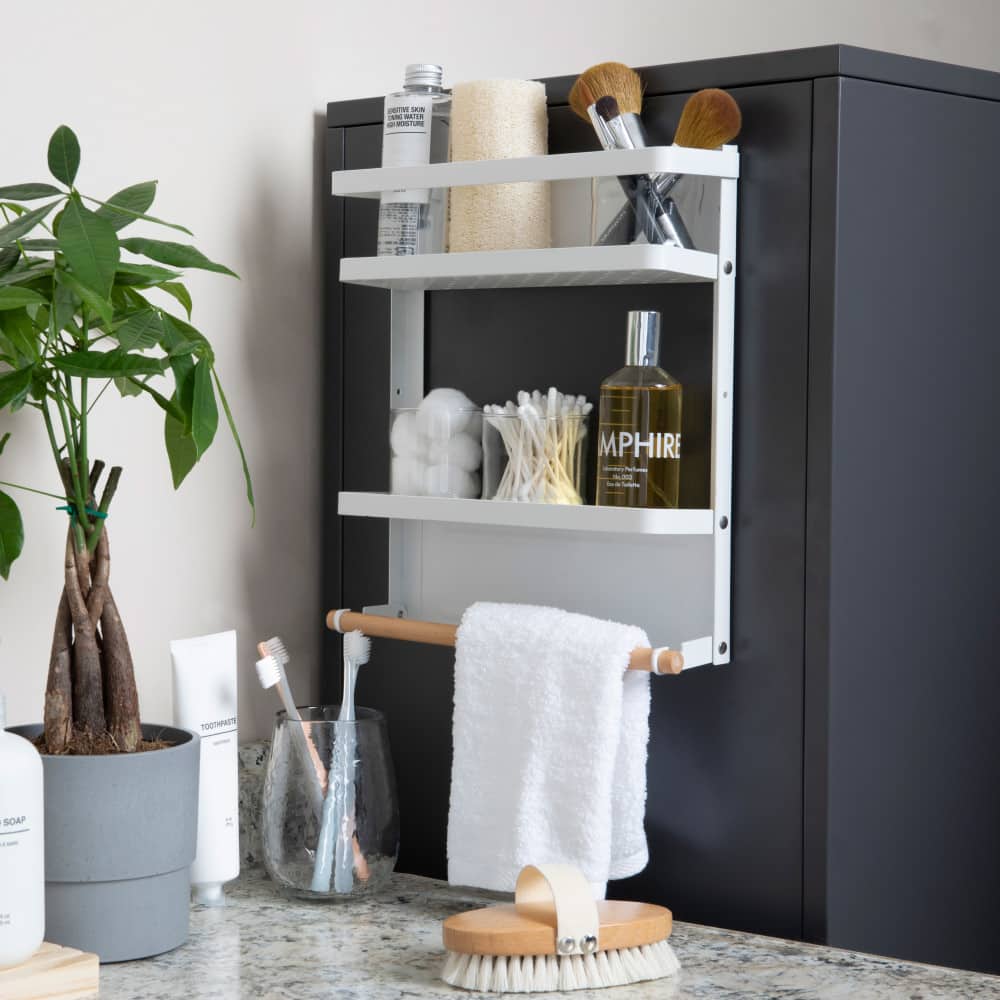 Household Essentials Metal Magnetic Organizer with Towel Rack