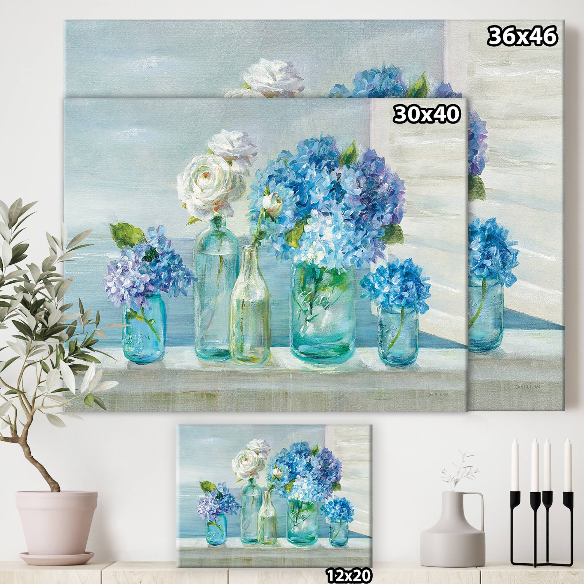 Designart - Coastl Flowers Bouquets - Nautical & Coastal Canvas Art