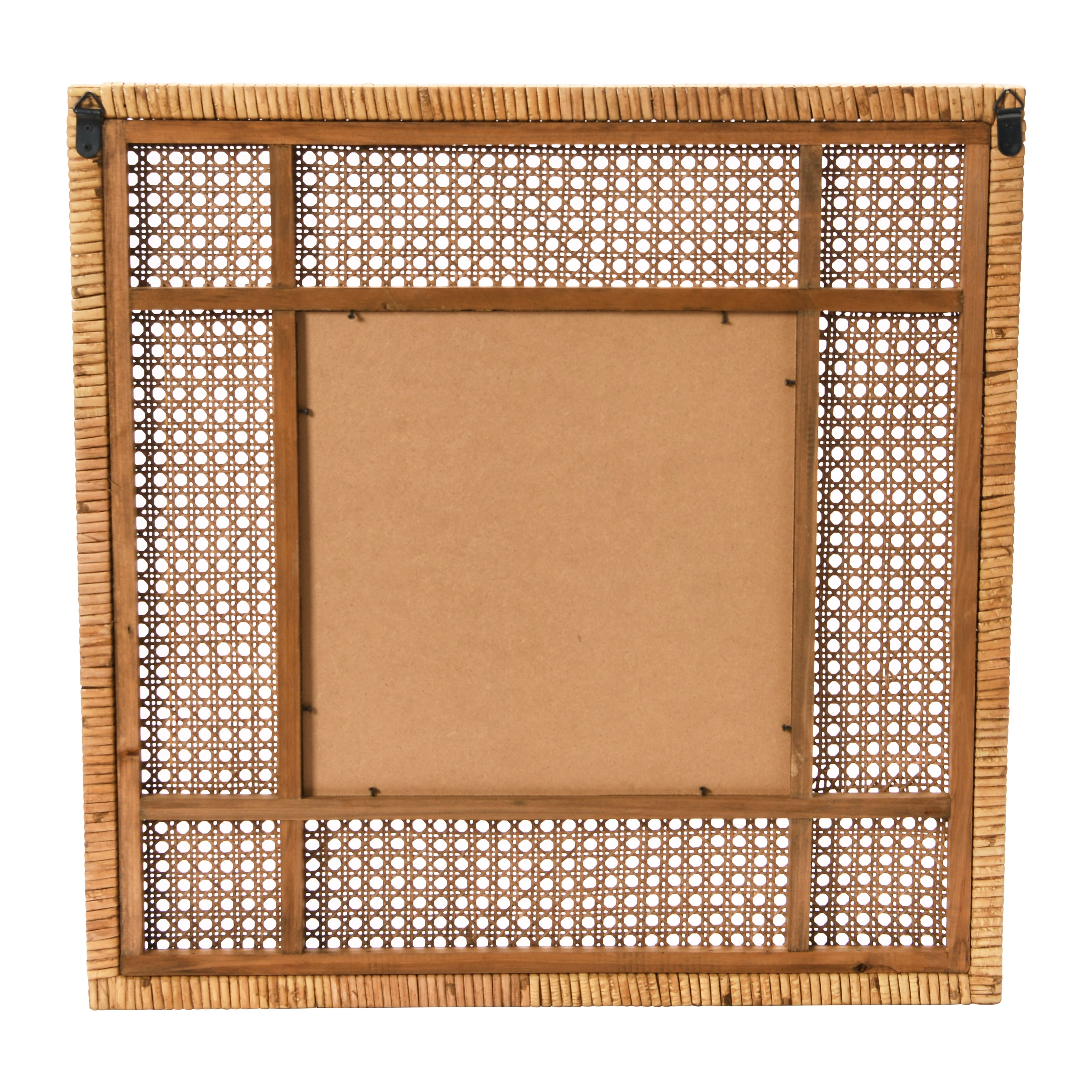 Hello Honey® Natural Square Rattan Framed Wall Mirror
