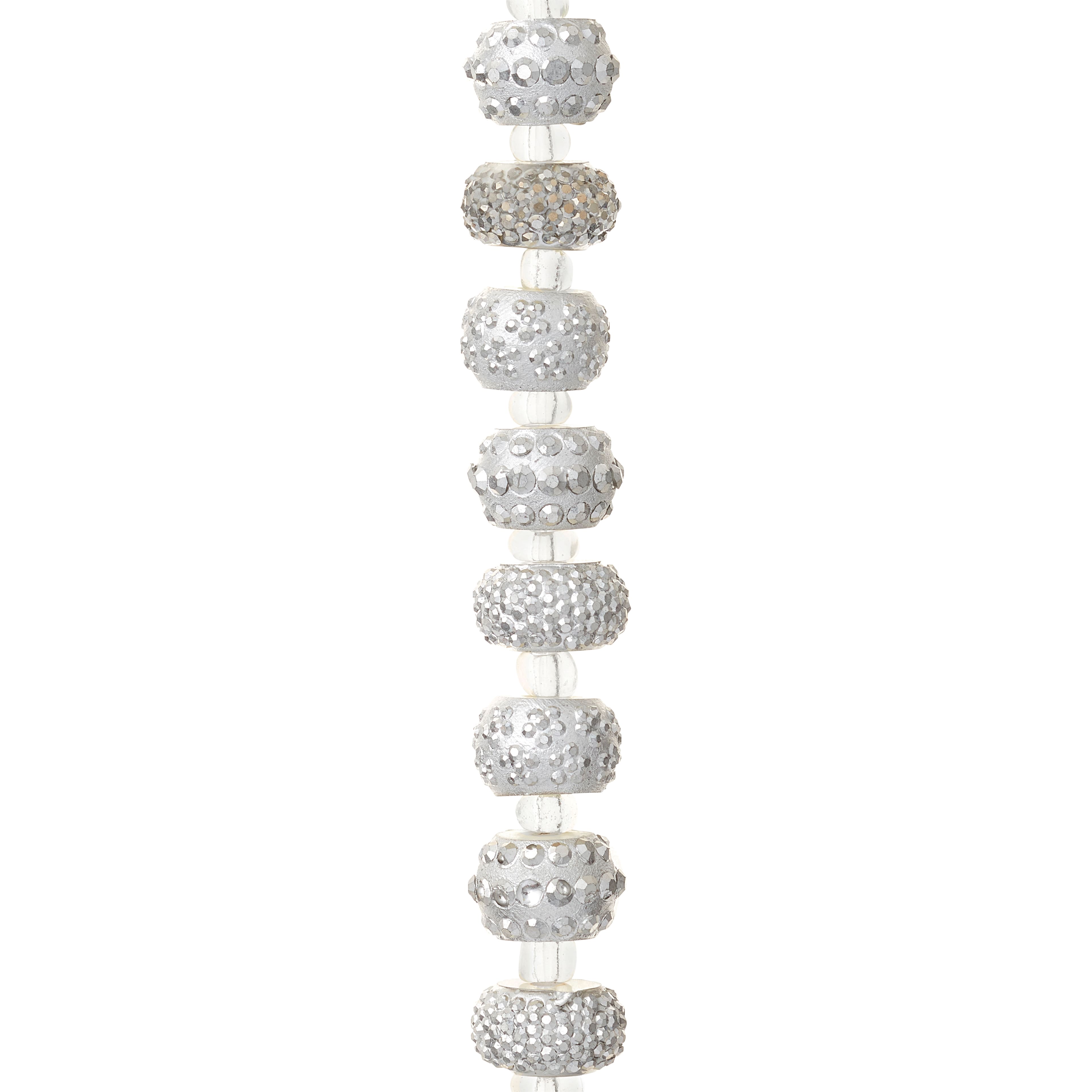 Silver Acrylic Rondel Beads, 10mm by Bead Landing™