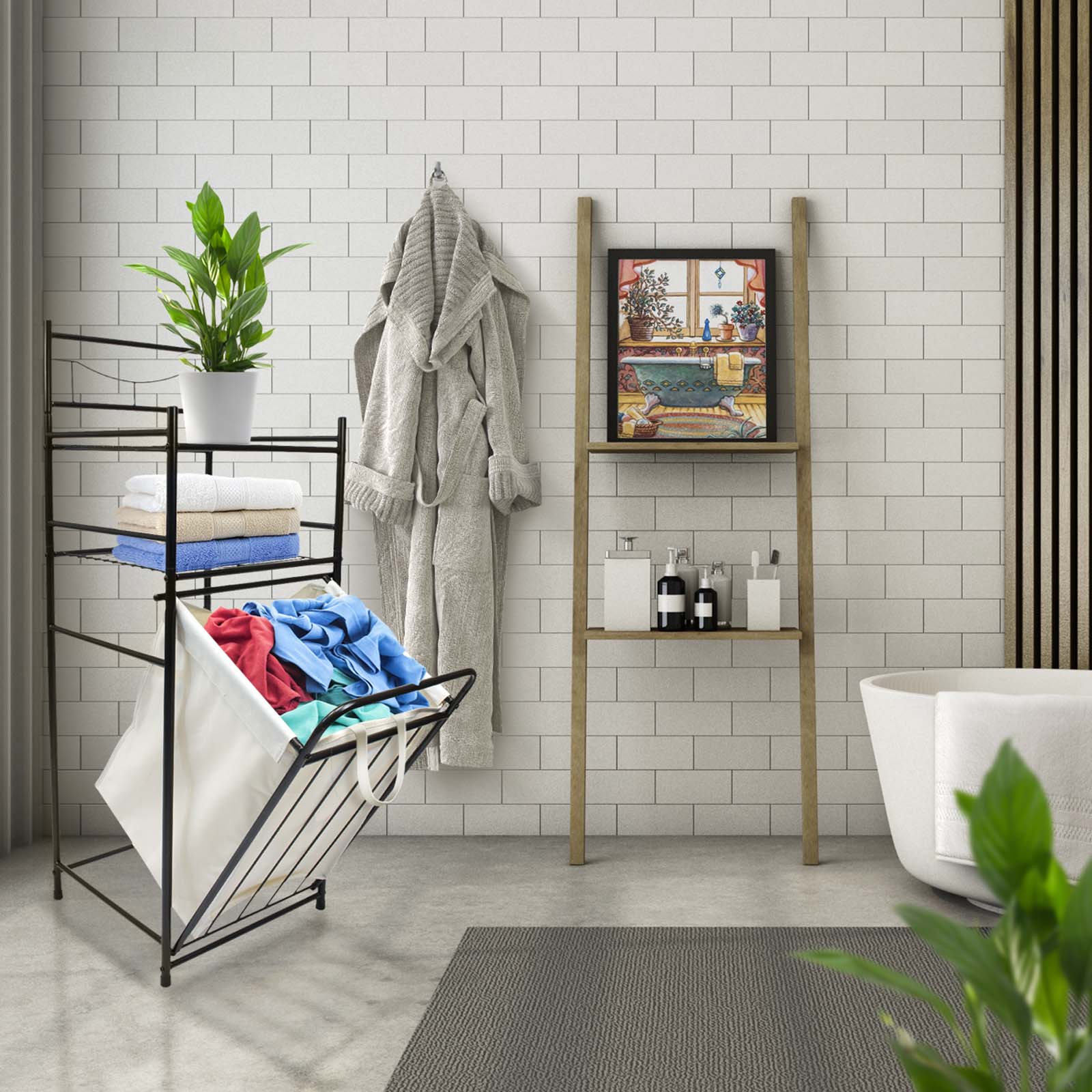 Sorbus 41.5" Bathroom Tower with Hamper