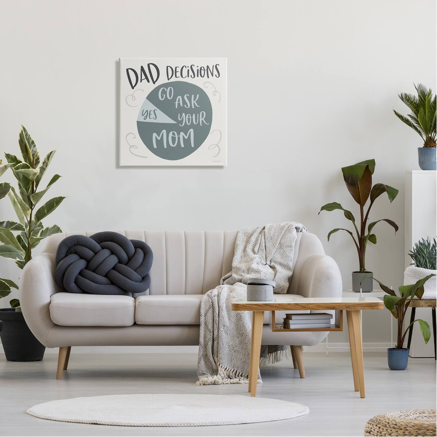 Stupell Industries Humorous Dad Decisions Pie Chart Phrase Canvas Wall Art