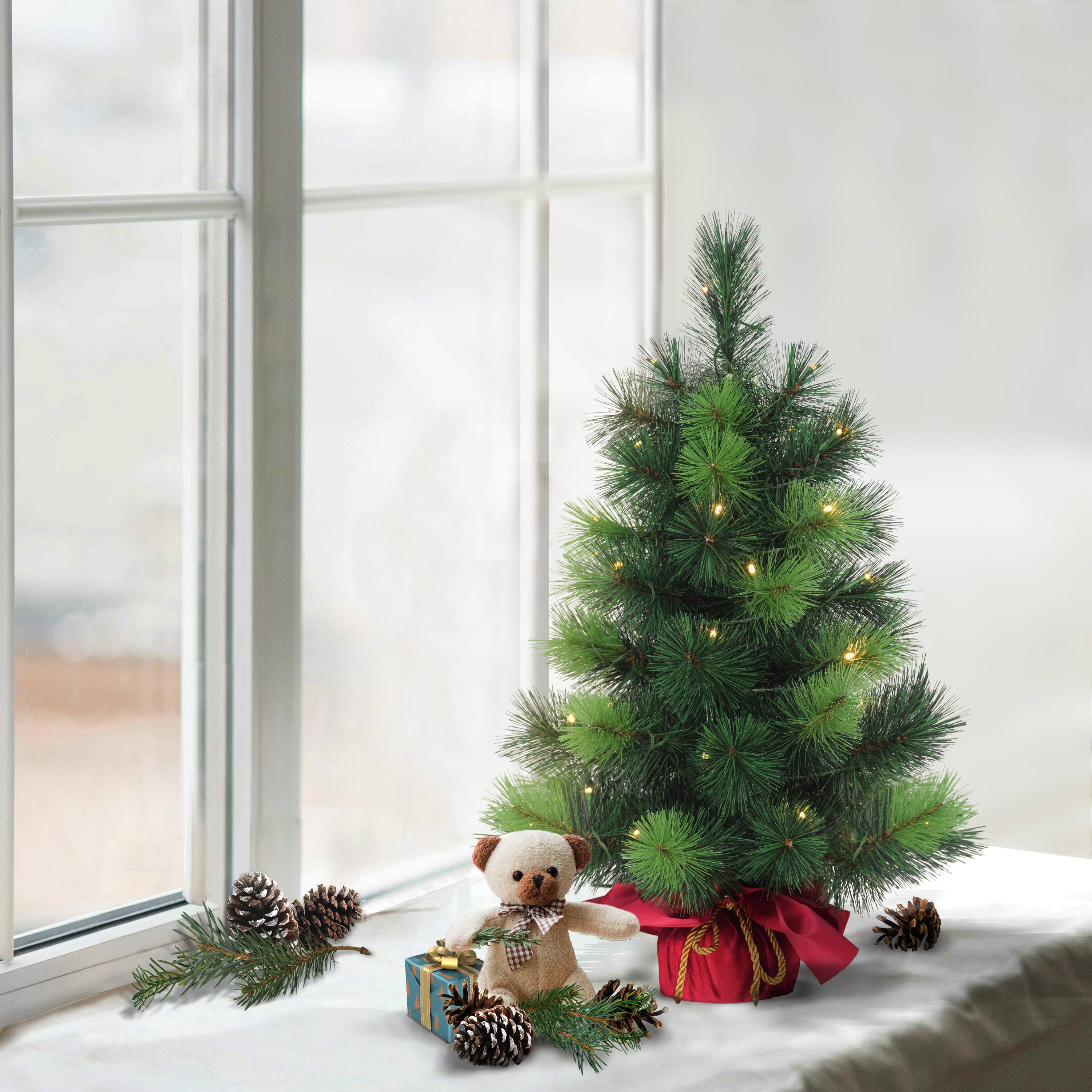 6 Pack: 2ft. Pre-Lit Artificial Christmas Tree in Fabric Base