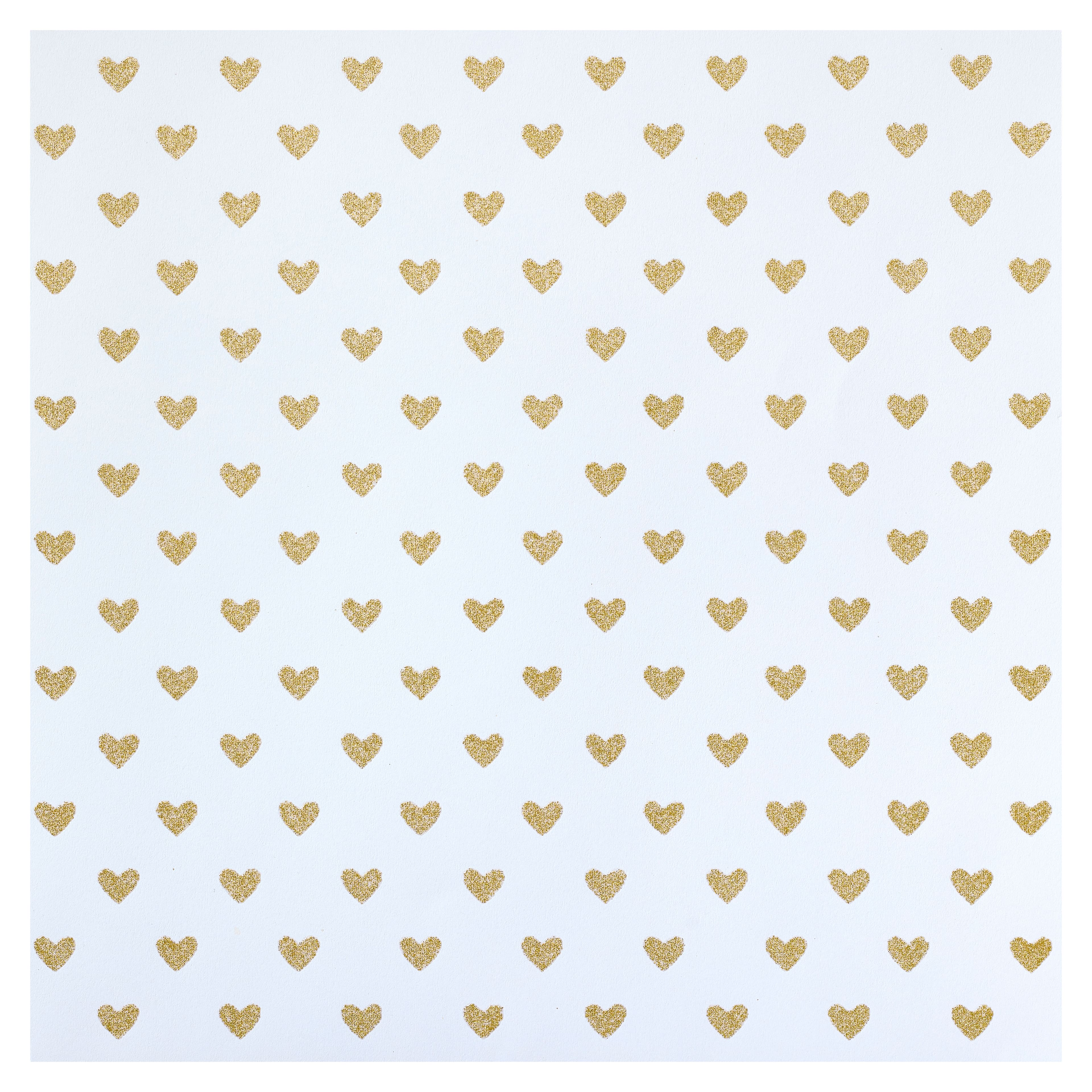 24 Pack: Glitter Heart Cardstock Paper by Recollections™, 12" x 12"