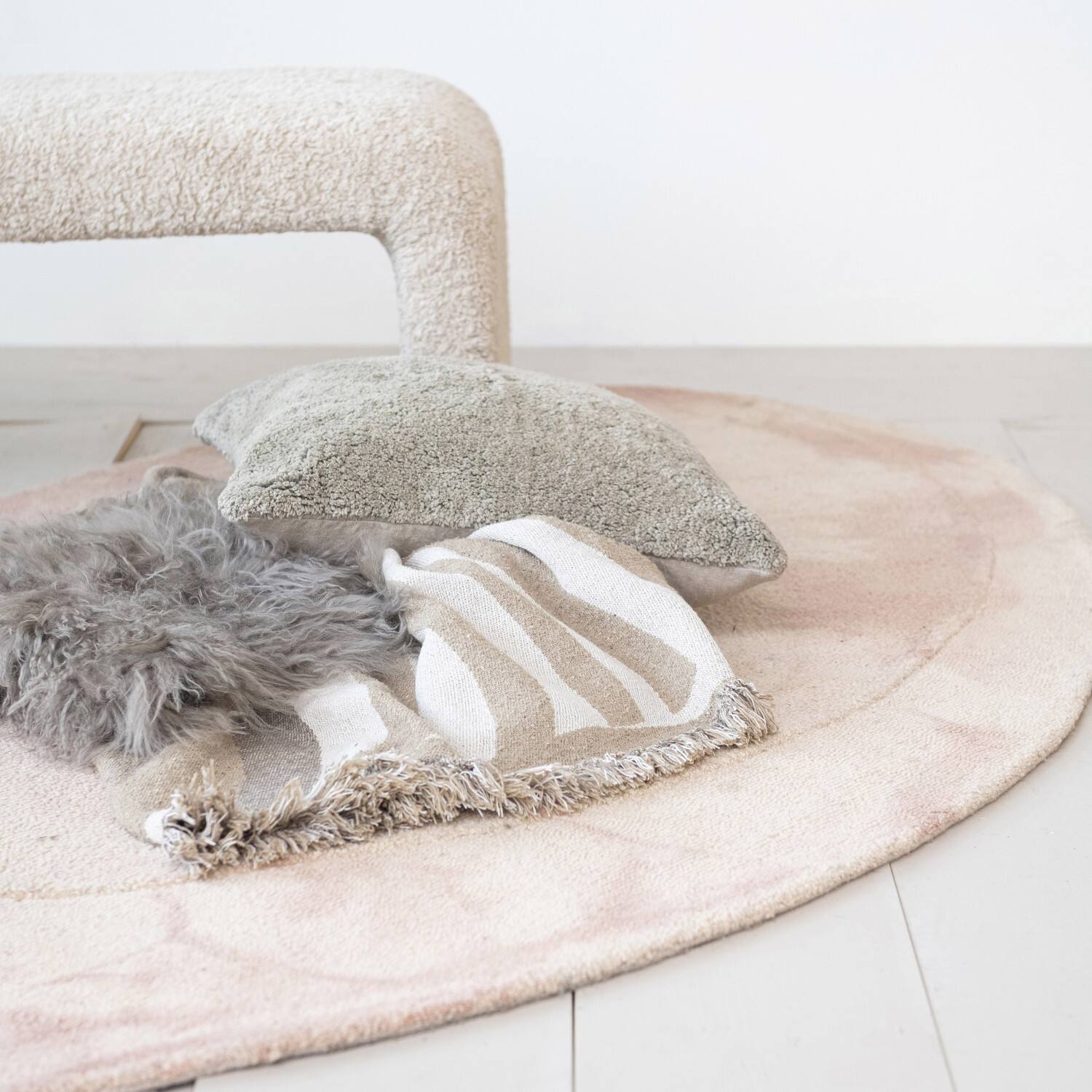 Hello Honey® 16" x 16" Charcoal Mongolian Lamb Fur Seat Cover