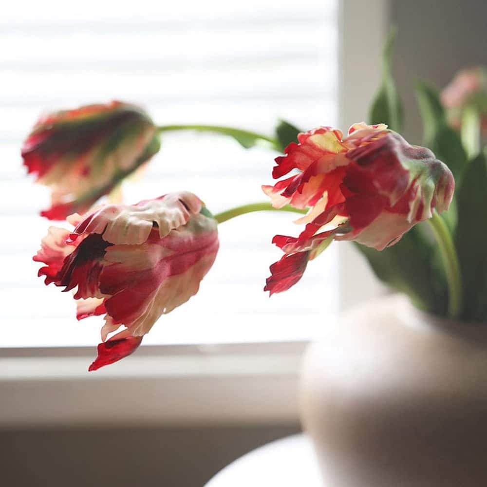 Prestige Botanicals 27" Artificial Real Touch Lemon Parrot Tulip Stem