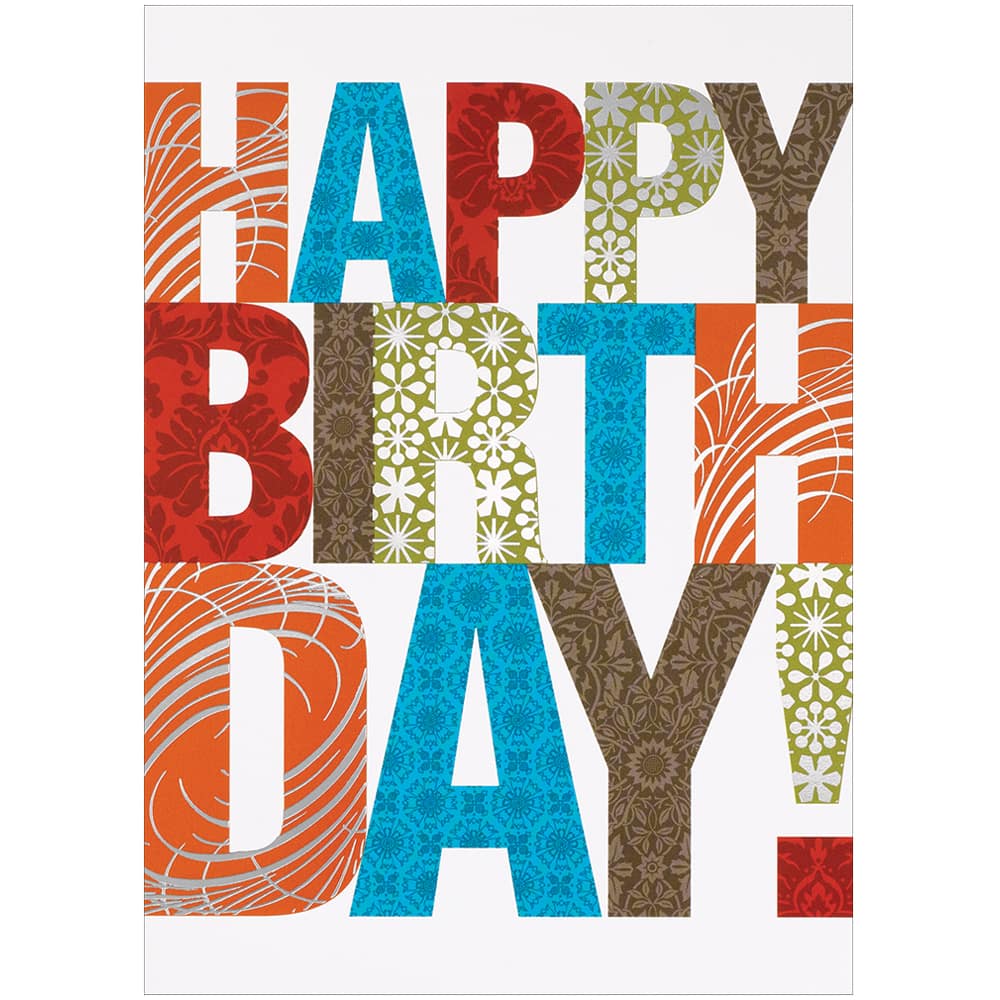 JAM Paper Contemporary Theme Blank Birthday Card Set