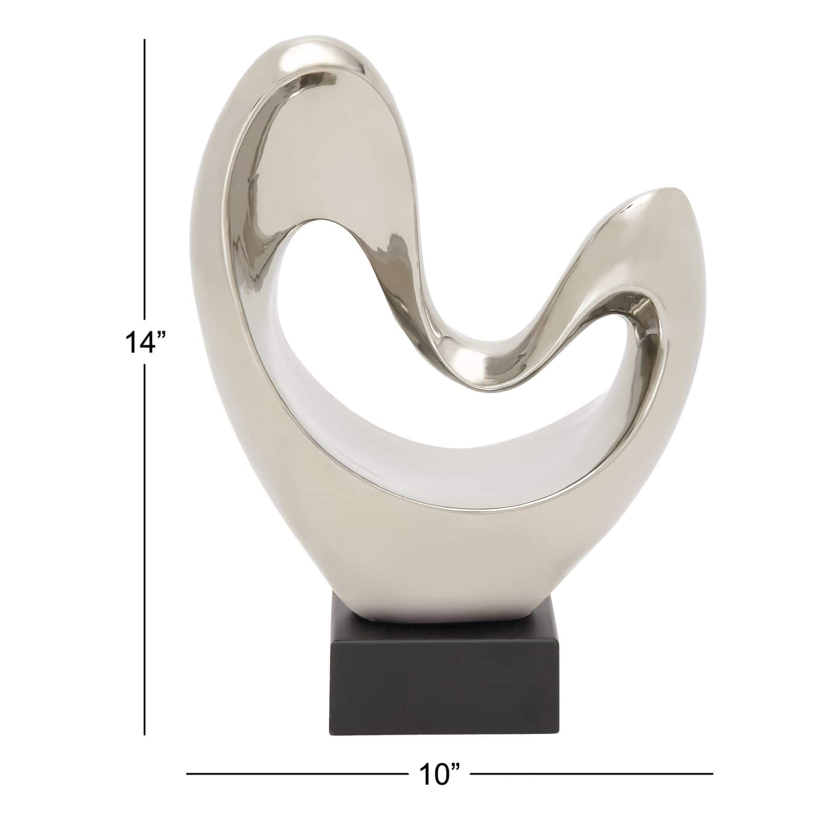 14" Porcelain Modern Abstract Sculpture