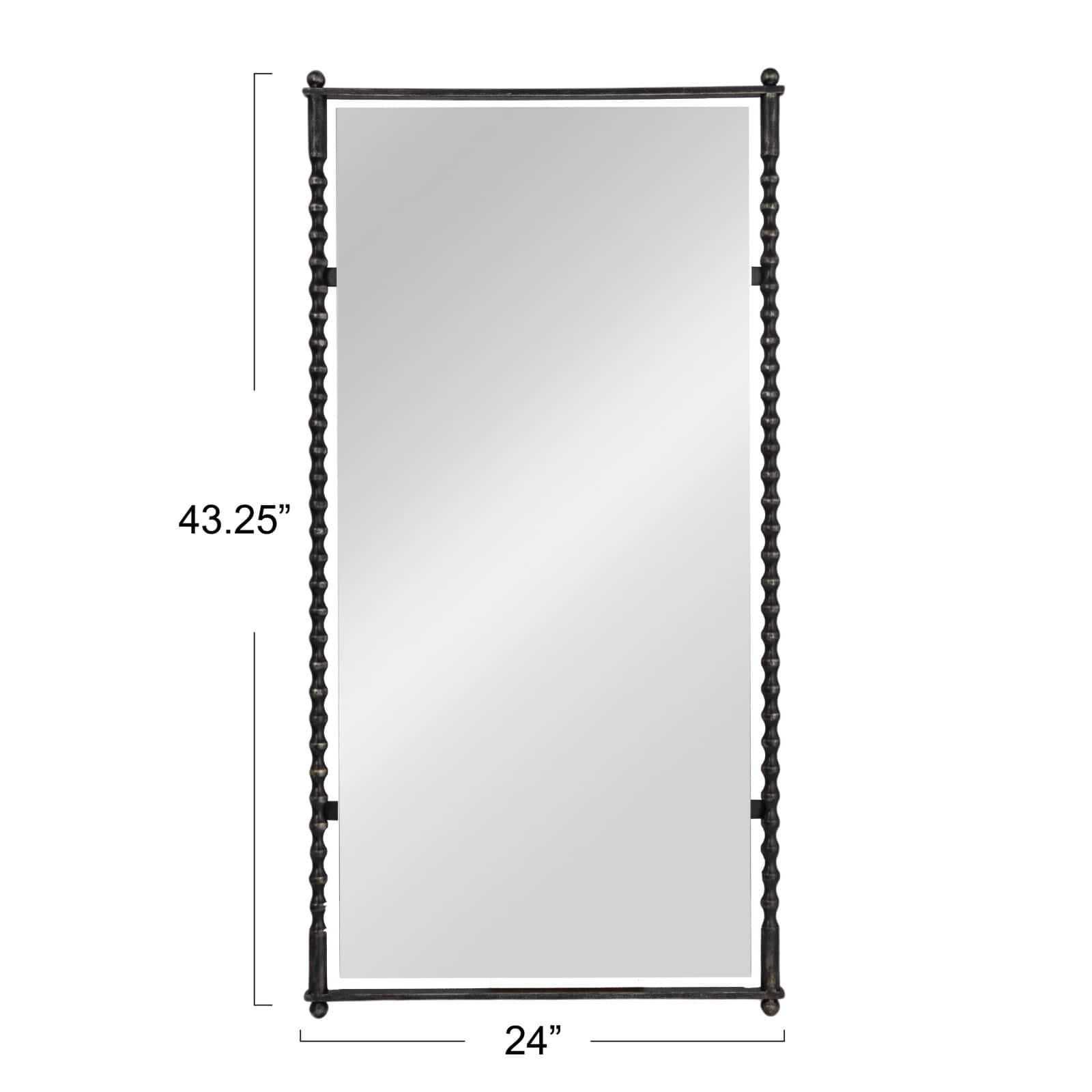 Hello Honey® 47.25" Black Cast Metal Framed Tall Wall Mirror