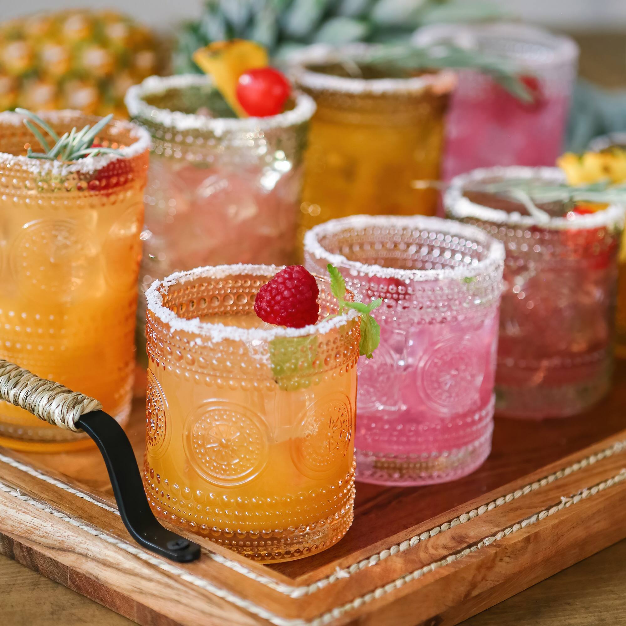 Kate Aspen® 10oz. Hobnail Beaded Floral Amber Drinking Glasses, 6ct.