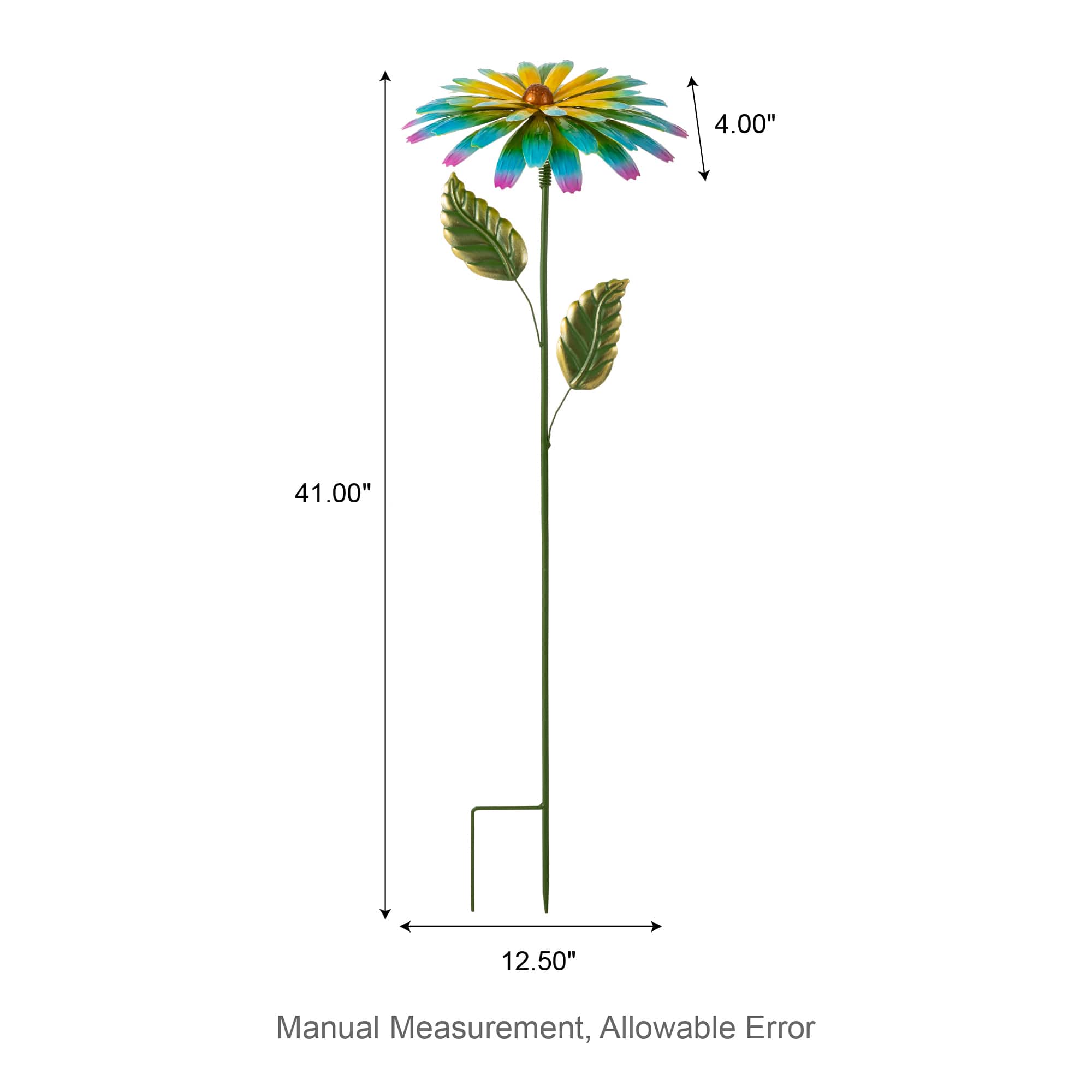 Glitzhome® 41" Multi Garden Painted Metal Flower Garden Yard Stake