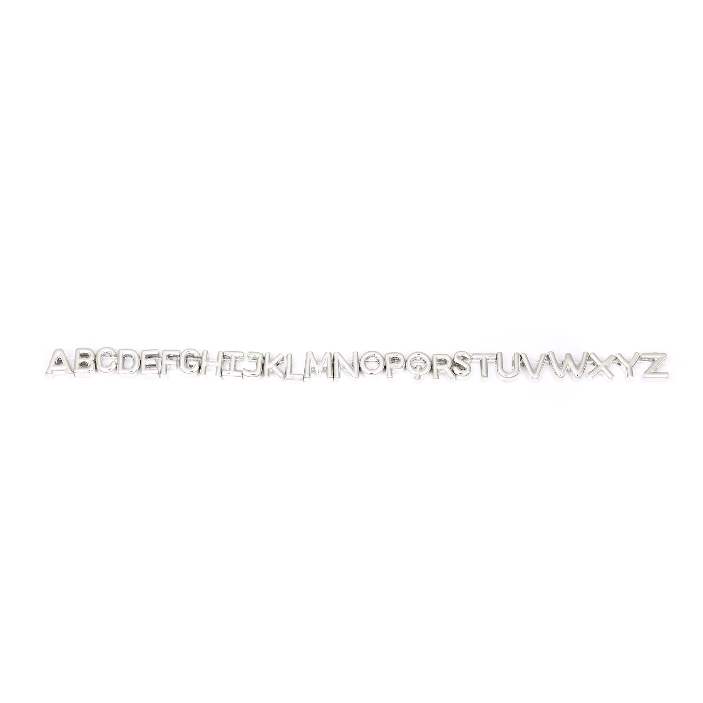 7.5mm Rhodium Alphabet Metal Beads by Bead Landing™