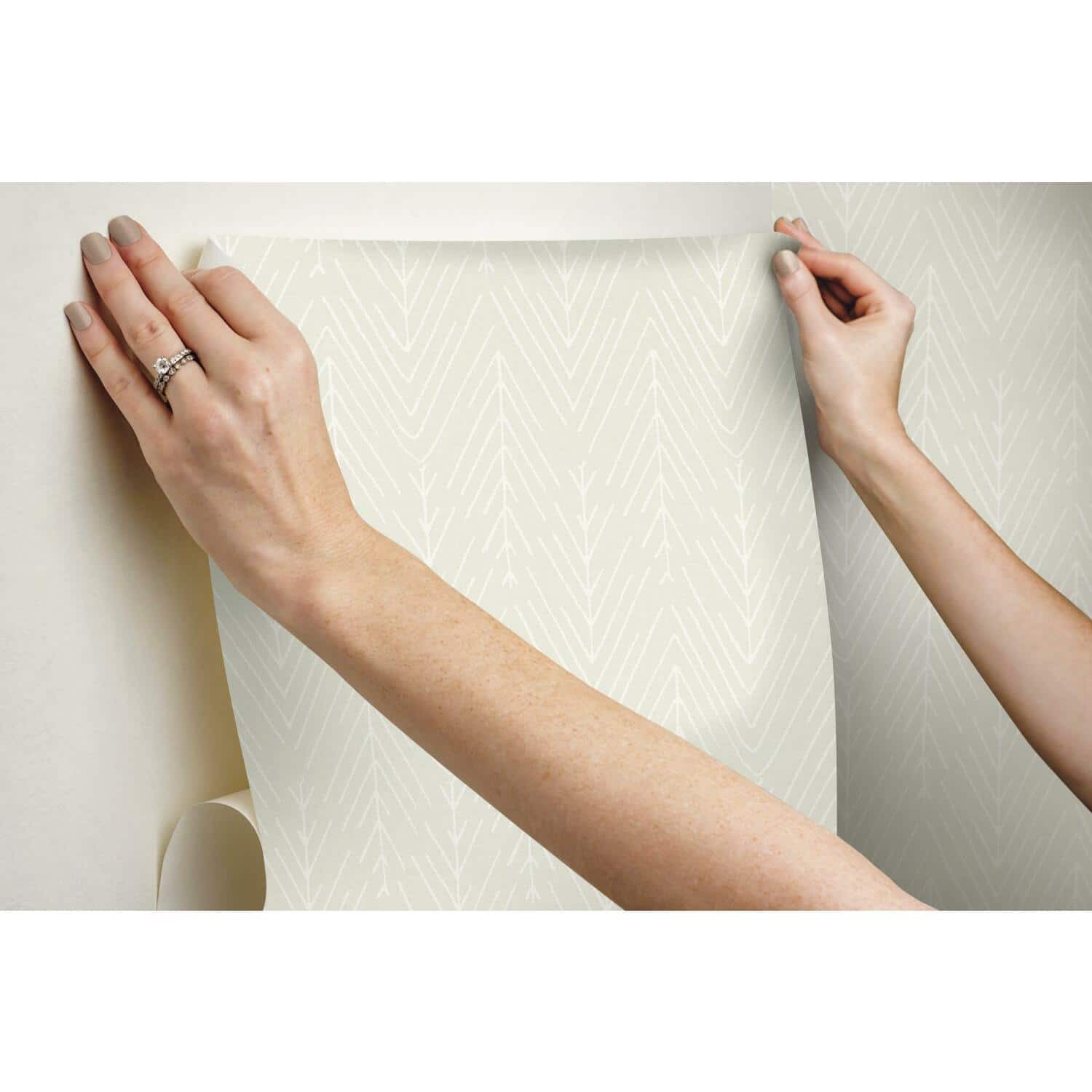RoomMates Twig Hygge Herringbone Peel & Stick Wallpaper